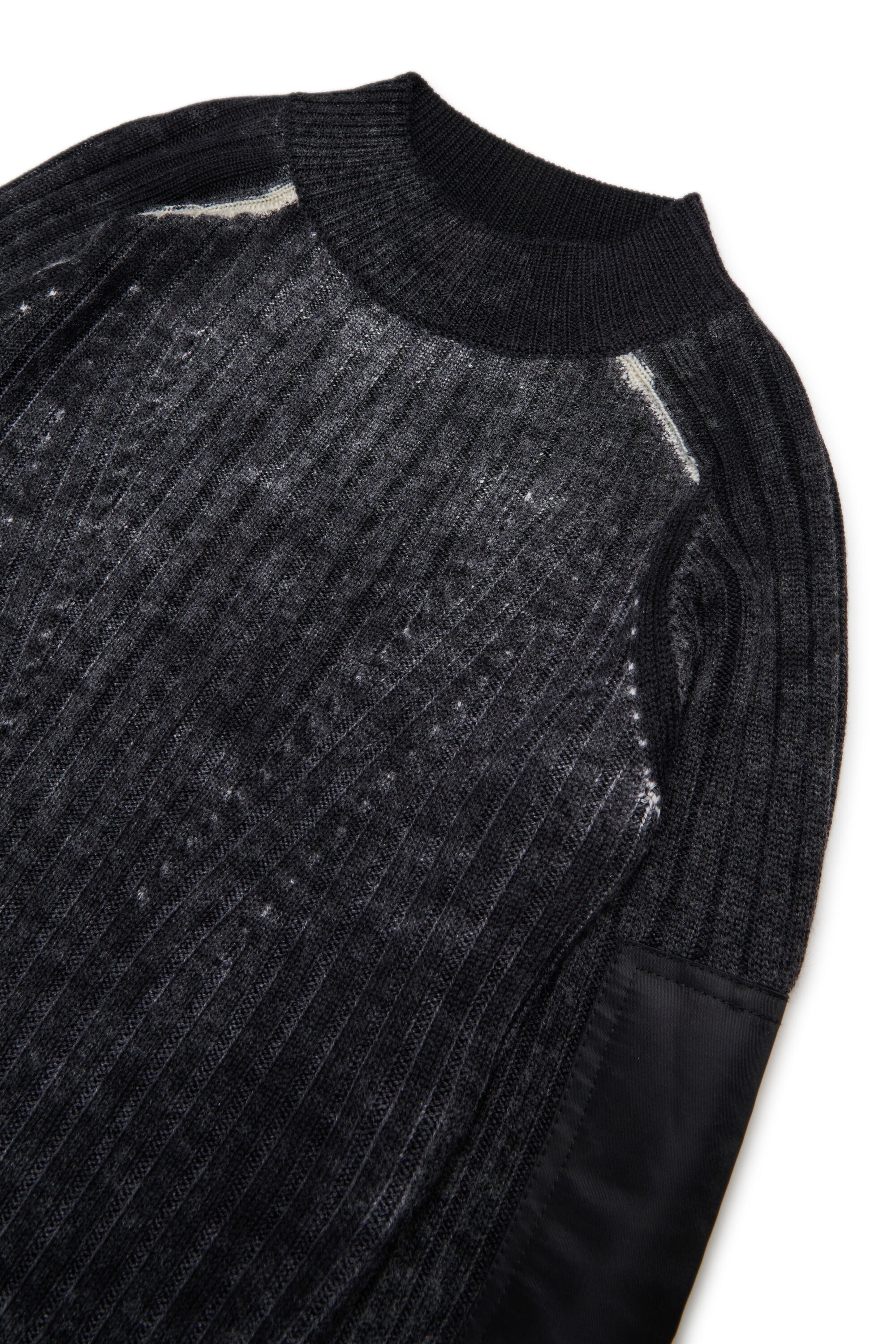 Diesel - DMARTISTA, Damen Wollkleid mit Nylon-Patches in Schwarz - 3