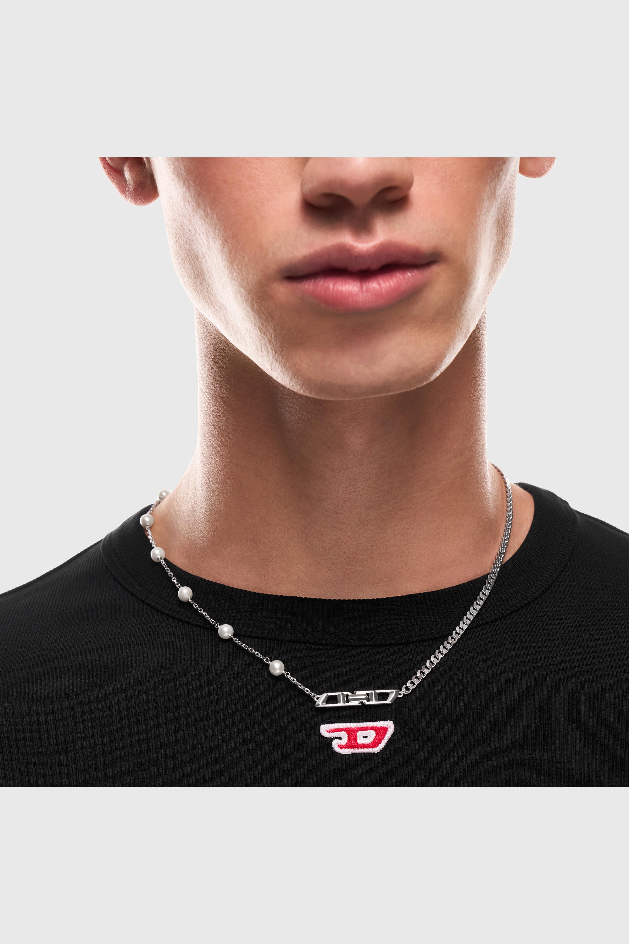 Diesel - DL1373040, Unisex Kettenhalskette aus Sterlingsilber mit Perlen in Silber - 5