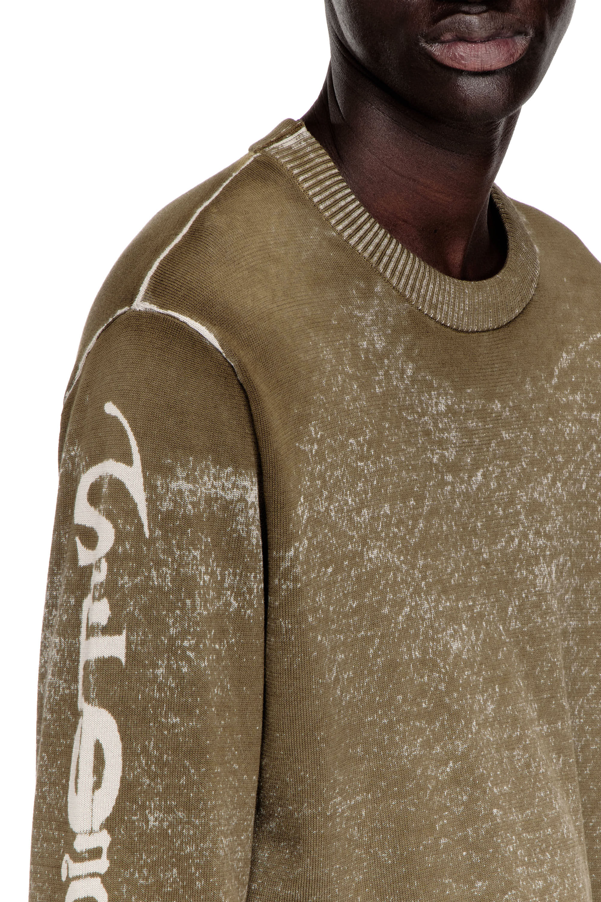 Diesel - K-YORKI, Herren Ausgeblichener Pullover mit umgekehrtem Druck und Schriftzug in null - 5