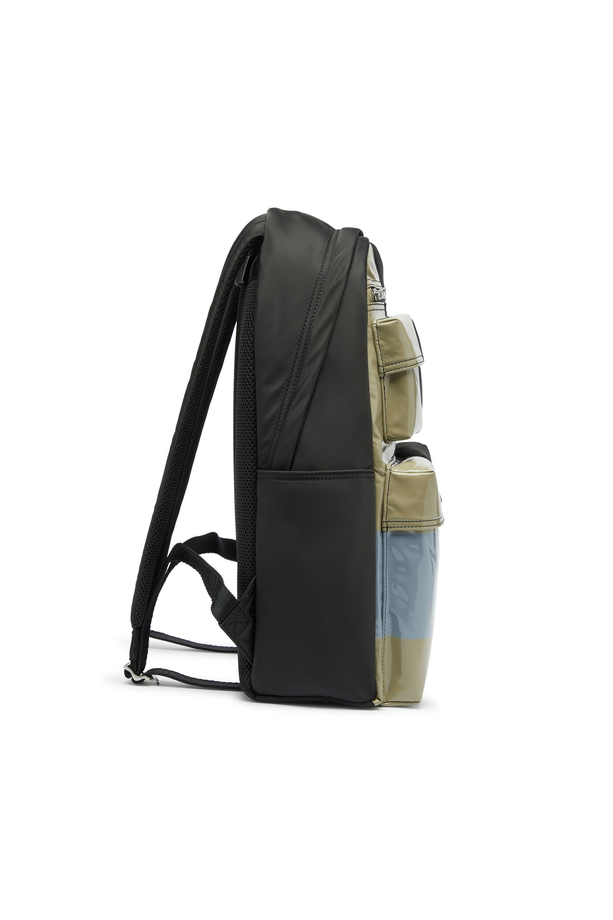 Diesel - MULTI-PKTS BACKPACK X, Unisex Multi-Pkts - Color-block Rucksack mit mehreren Taschen in Schwarz/Gr&uuml;n - 4