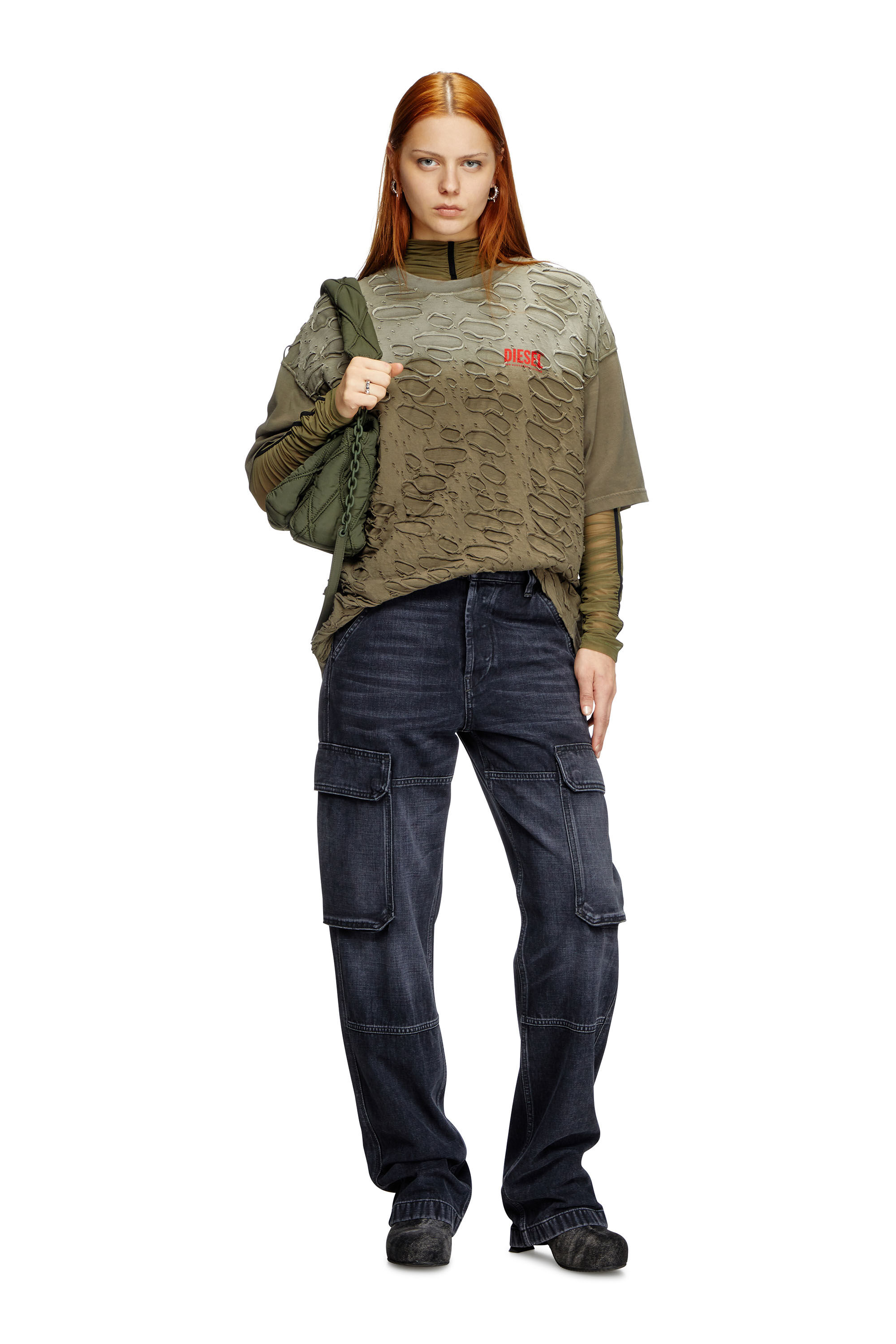 Diesel - Damen Regular Jeans D-Pot 007Z9, Schwarz/Dunkelgrau - 1