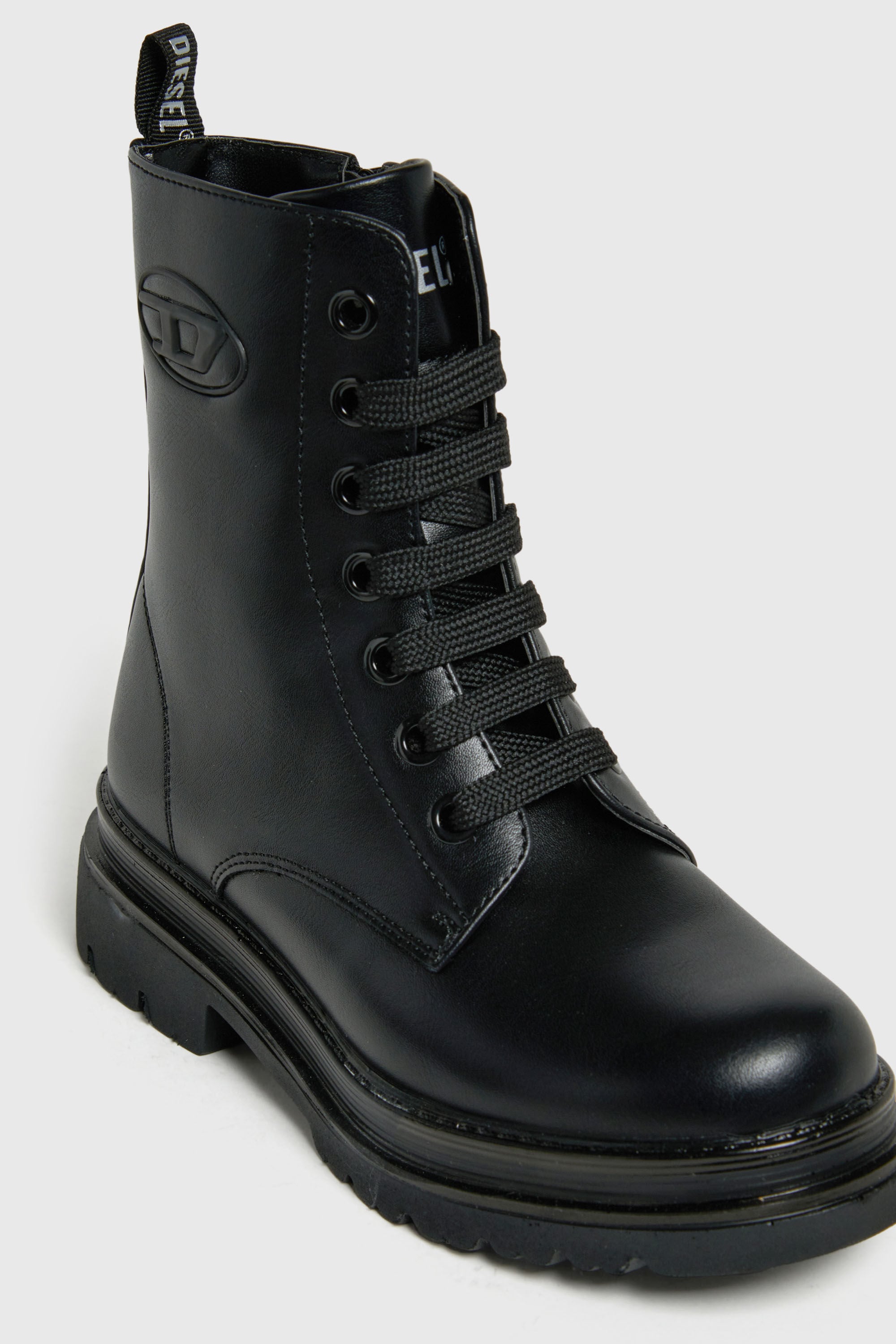 Diesel - D-ANFISTR-PU, Unisex D-Anfistr- Combat Boots mit gepr&auml;gtem Oval D Logo in Schwarz - 4