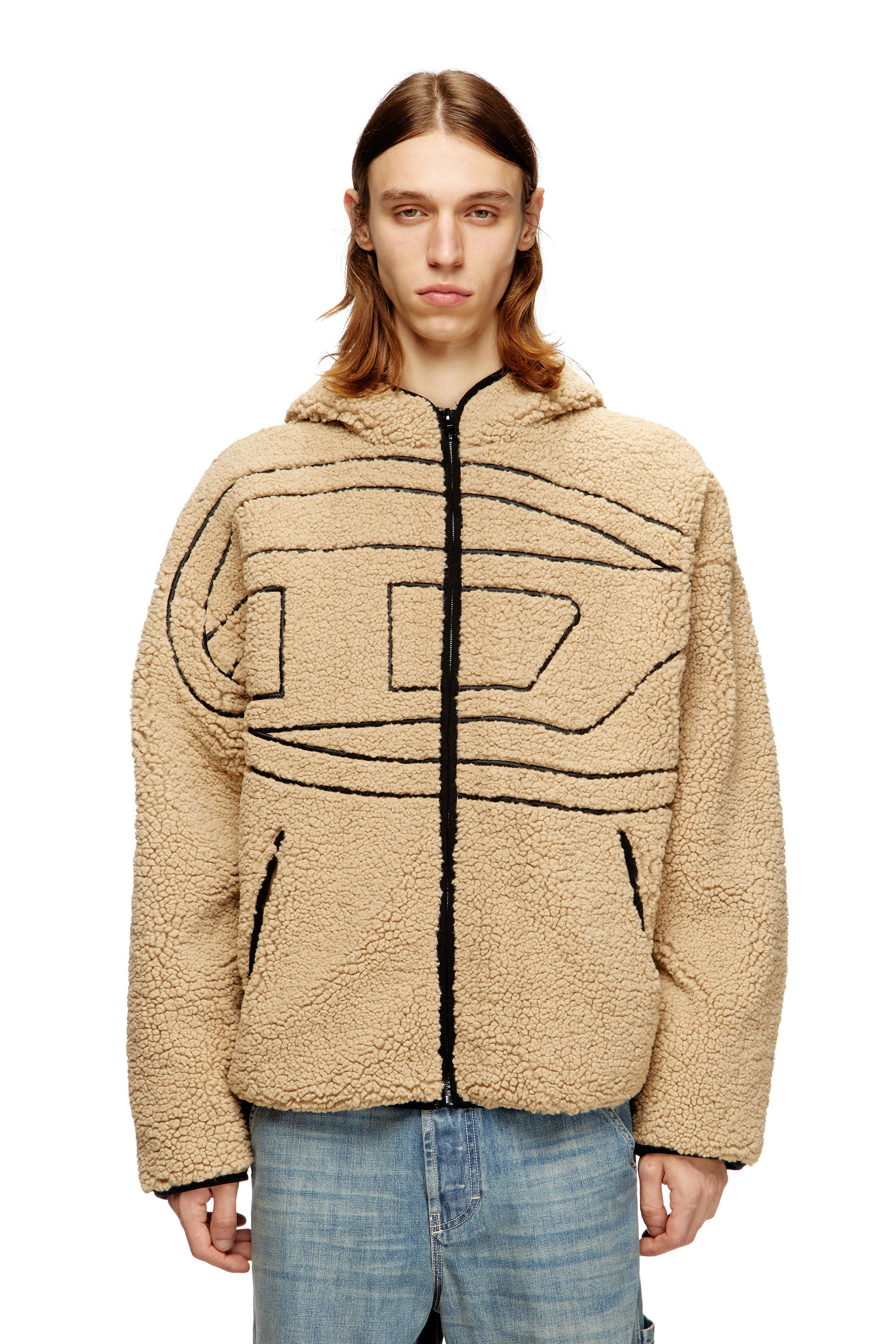 Diesel - S-ZAT, Herren Teddy-Kapuzenpullover in null - 3
