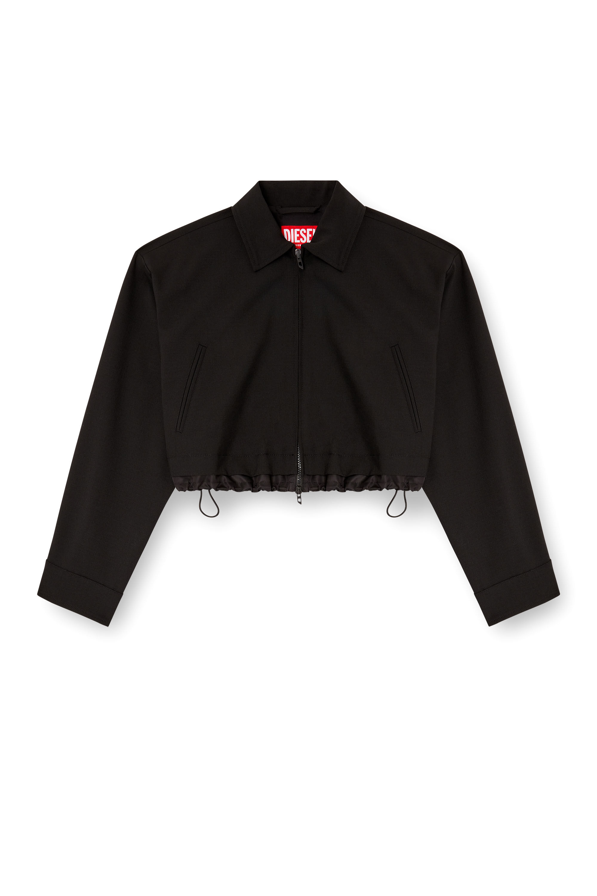 Diesel - J-TING-FEM-R2, Damen Verkürzte Jacke aus Schneiderstoff und Nylon in Schwarz - 2