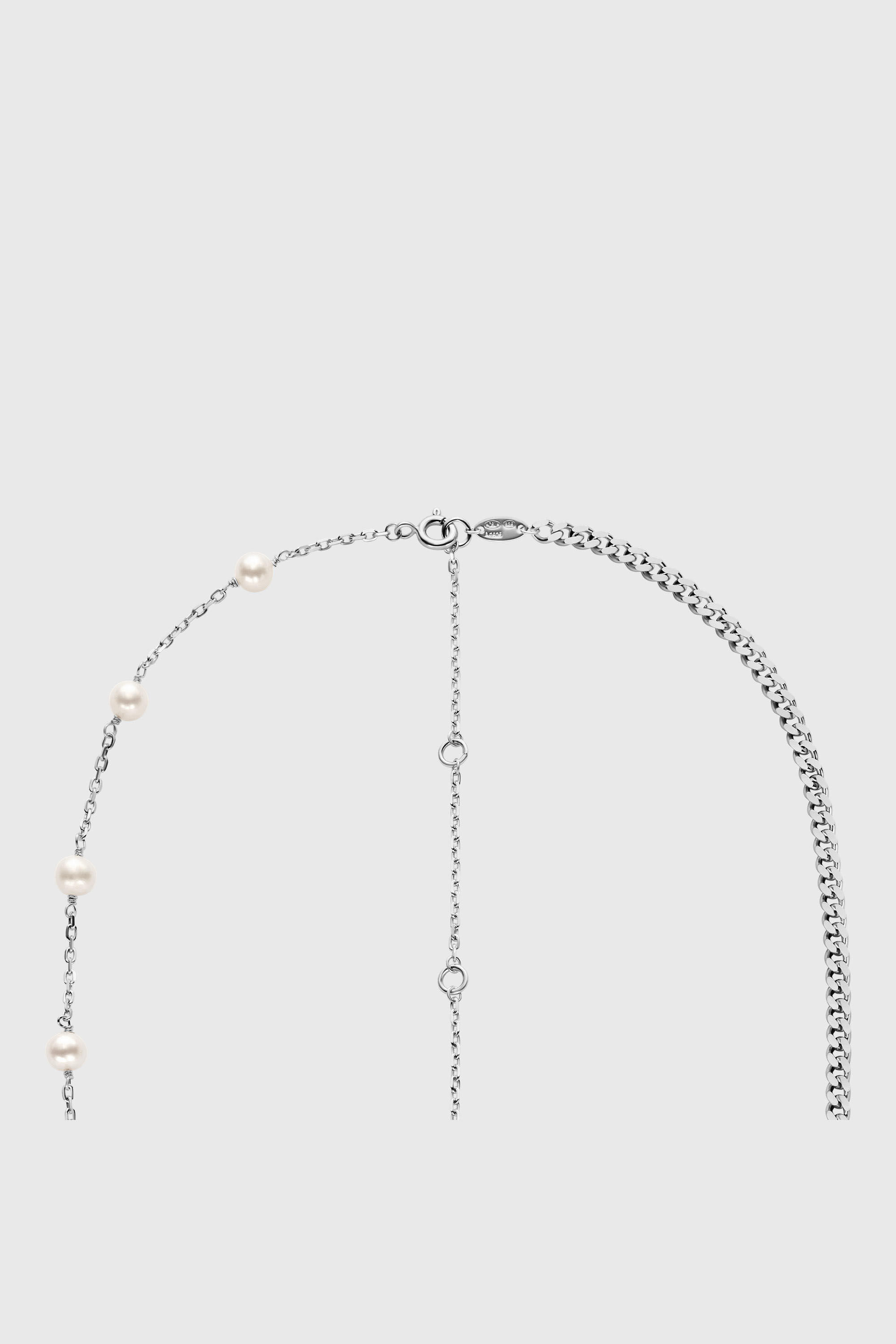 Diesel - DL1373040, Unisex Kettenhalskette aus Sterlingsilber mit Perlen in Silber - 3