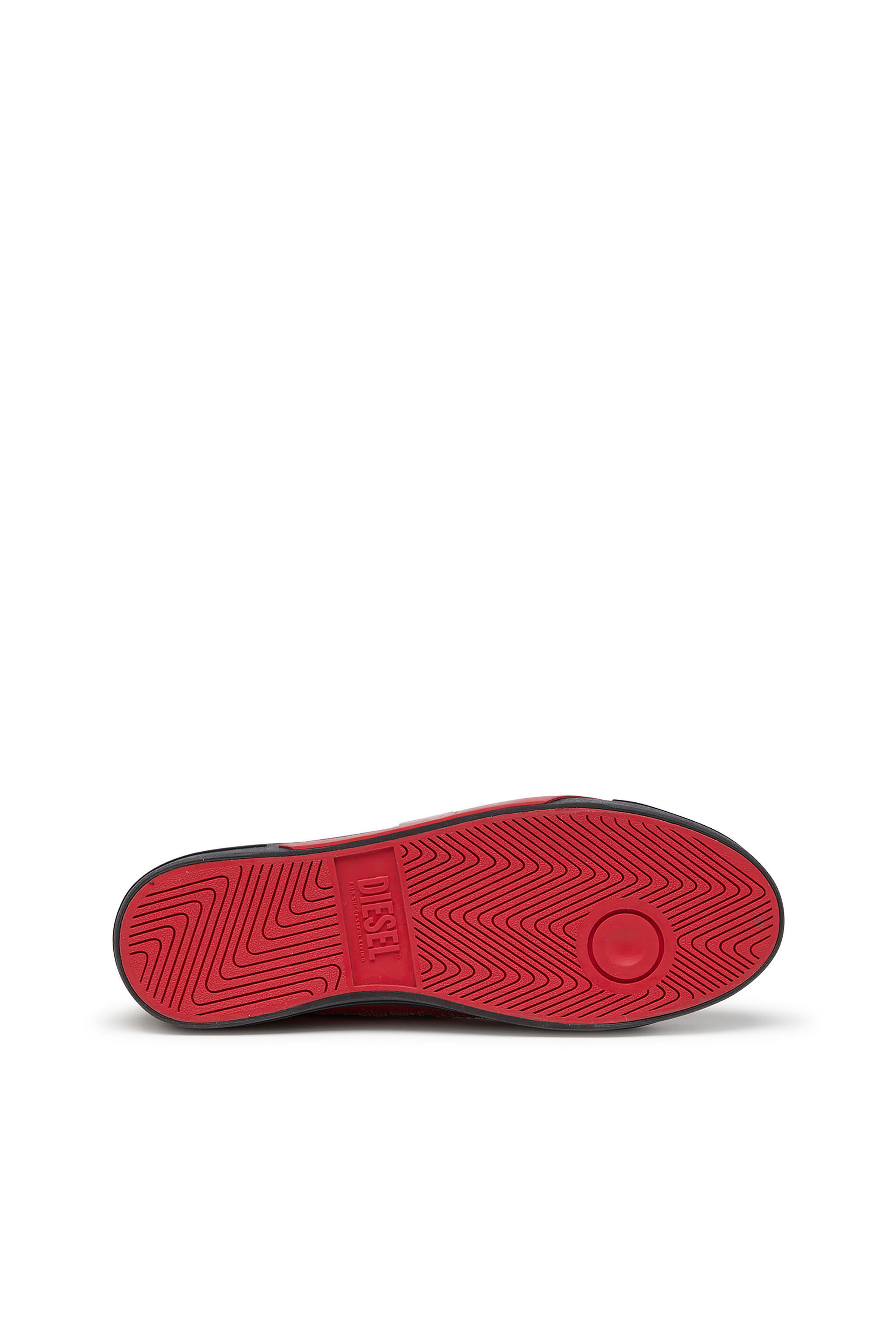 Diesel - S-D-VERSE MID II, Herren High-Top-Sneakers aus Canvas in vielgetragener Optik in Schwarz/Rot - 5