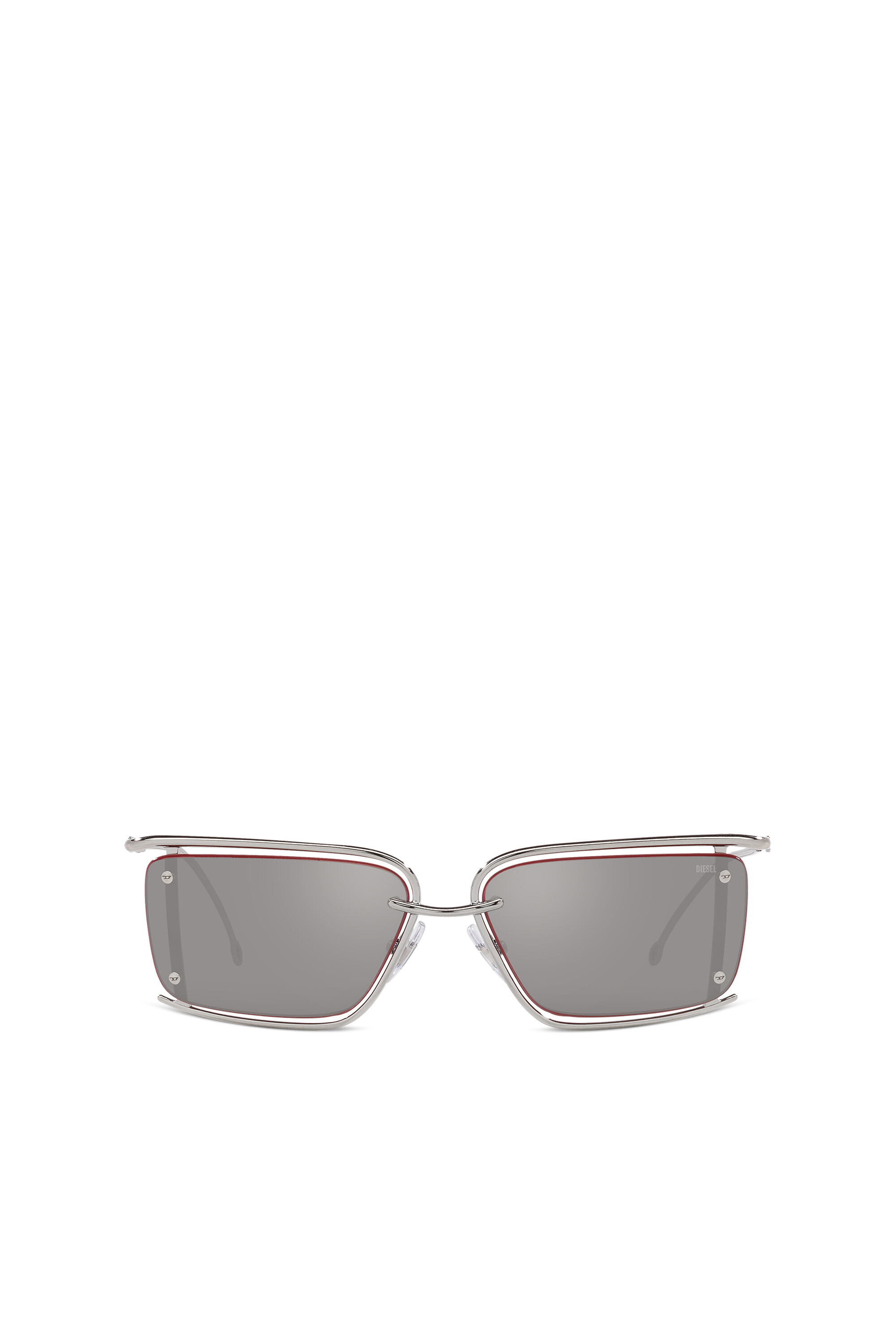 Diesel - 0DL1002, Unisex Rechteckiges Modell Brille in Silber - 1