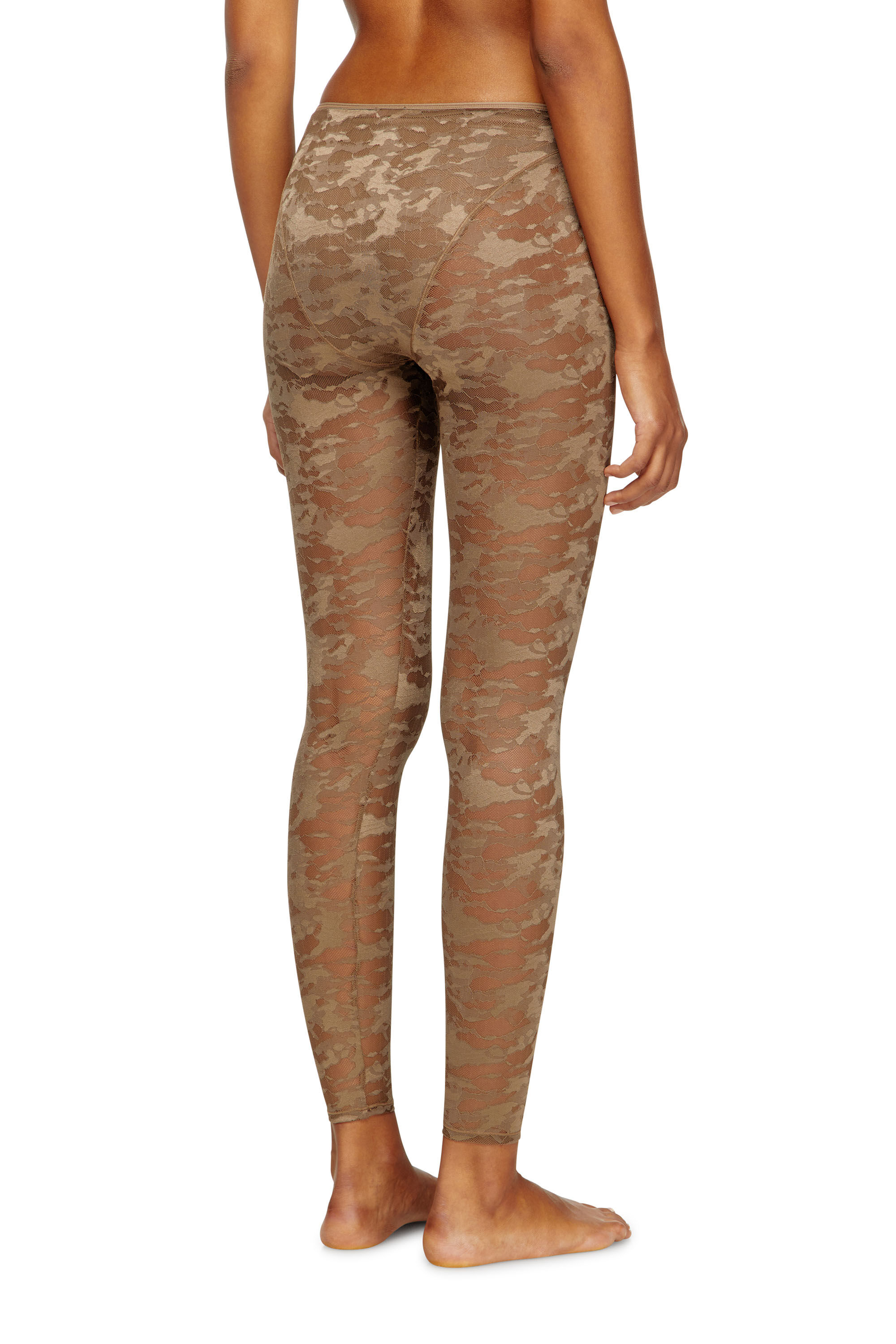 Diesel - CLAIRE-UTLT, Damen Leggings mit Camouflage-Spitze in Braun - 4
