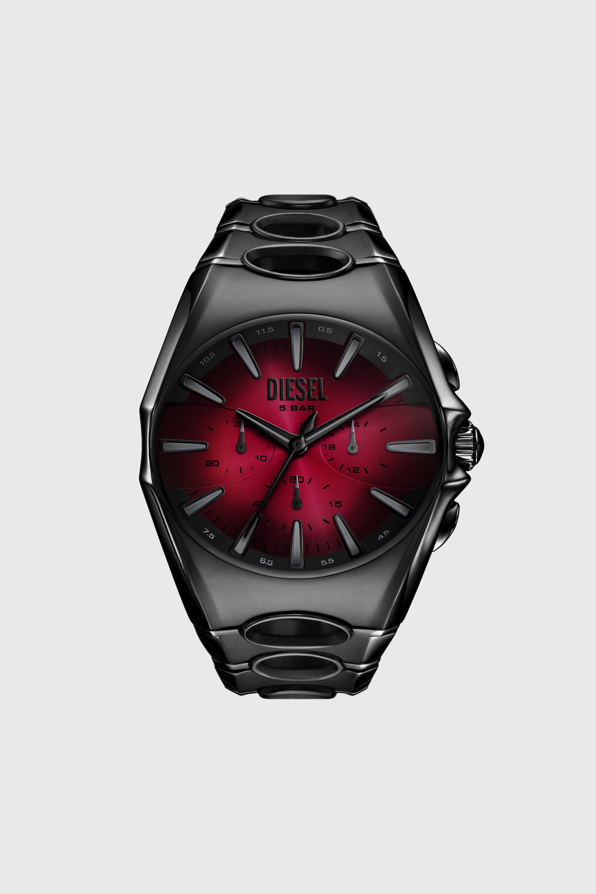 Diesel - DZ4696 WATCH, Herren D-Curve Armbanduhr aus schwarzem Edelstahl in Schwarz - 1
