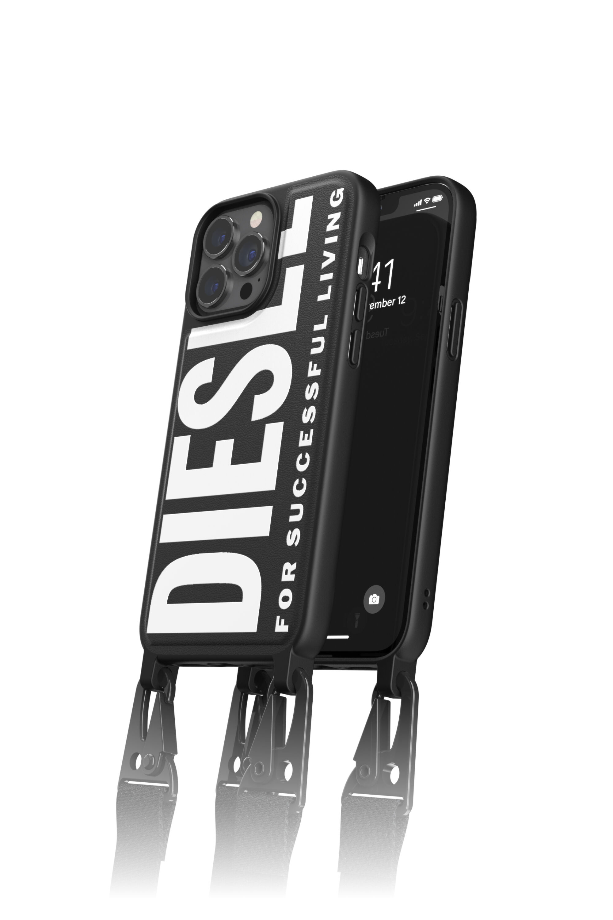 Diesel - 47170 NECKLACE CASE, Unisex Halskette case für iPhone 13 Max in Schwarz - 1