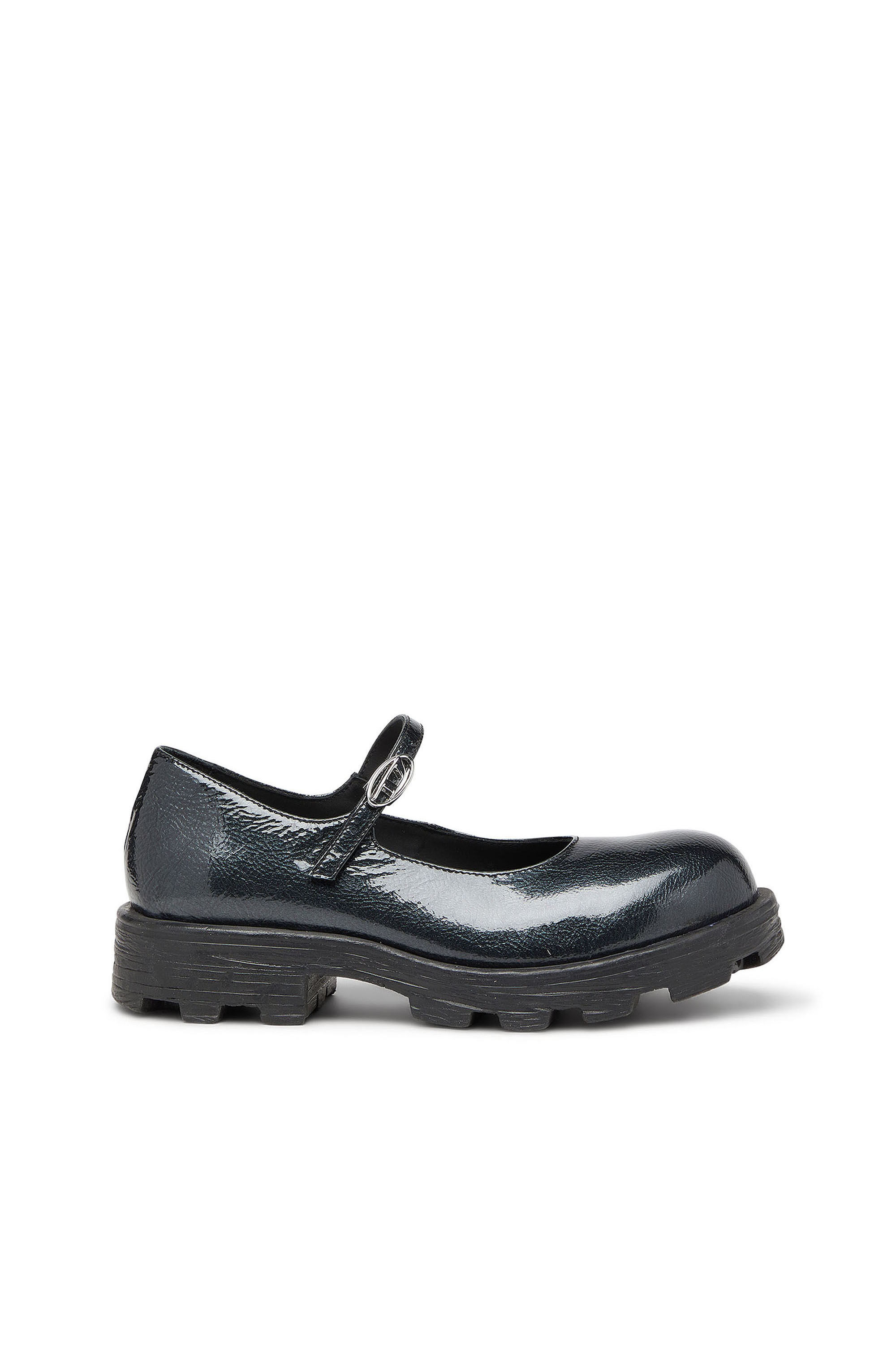 Diesel - D-HAMMER MARY JANE, Damen D-Hammer - Mary Jane mit Profilsohle aus Lackleder in Schwarz - 1