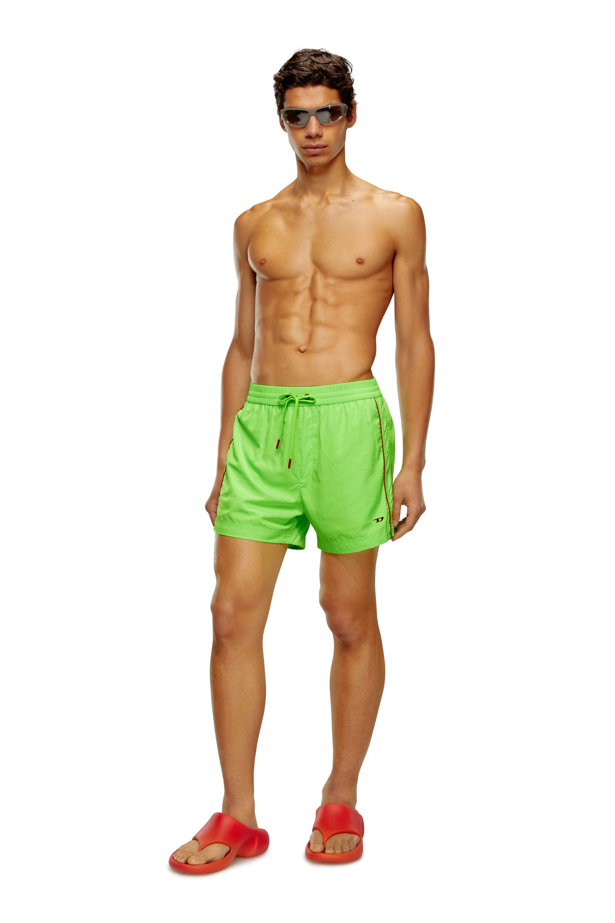 Diesel - BMBX-KEN-37, Man Mid-length swim shorts with piping in Green - Image 2