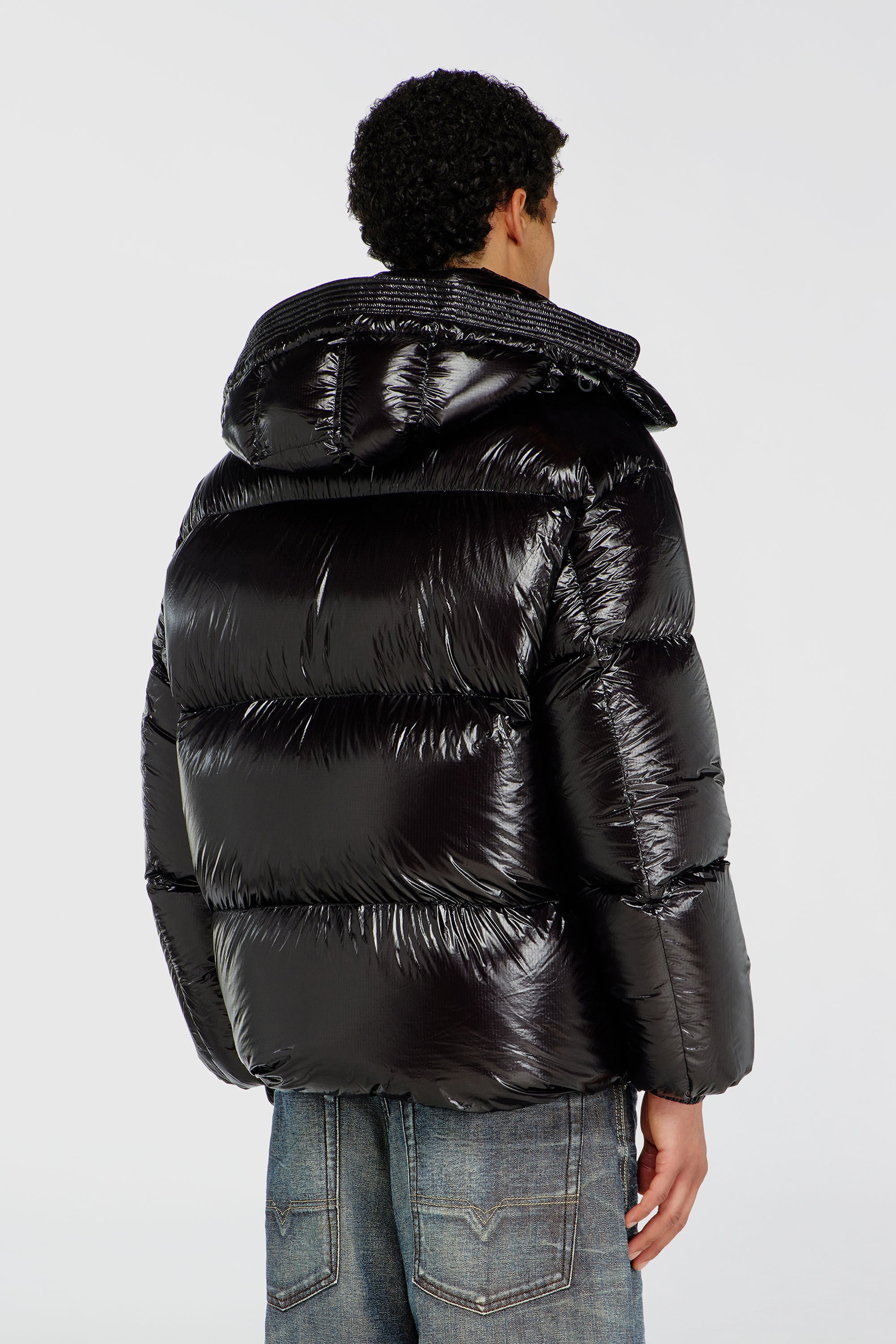 Diesel - W-ROLFYS-WRD-BKCP, Herren Daunen-Steppjacke mit abnehmbarer Kapuze in Schwarz - 4