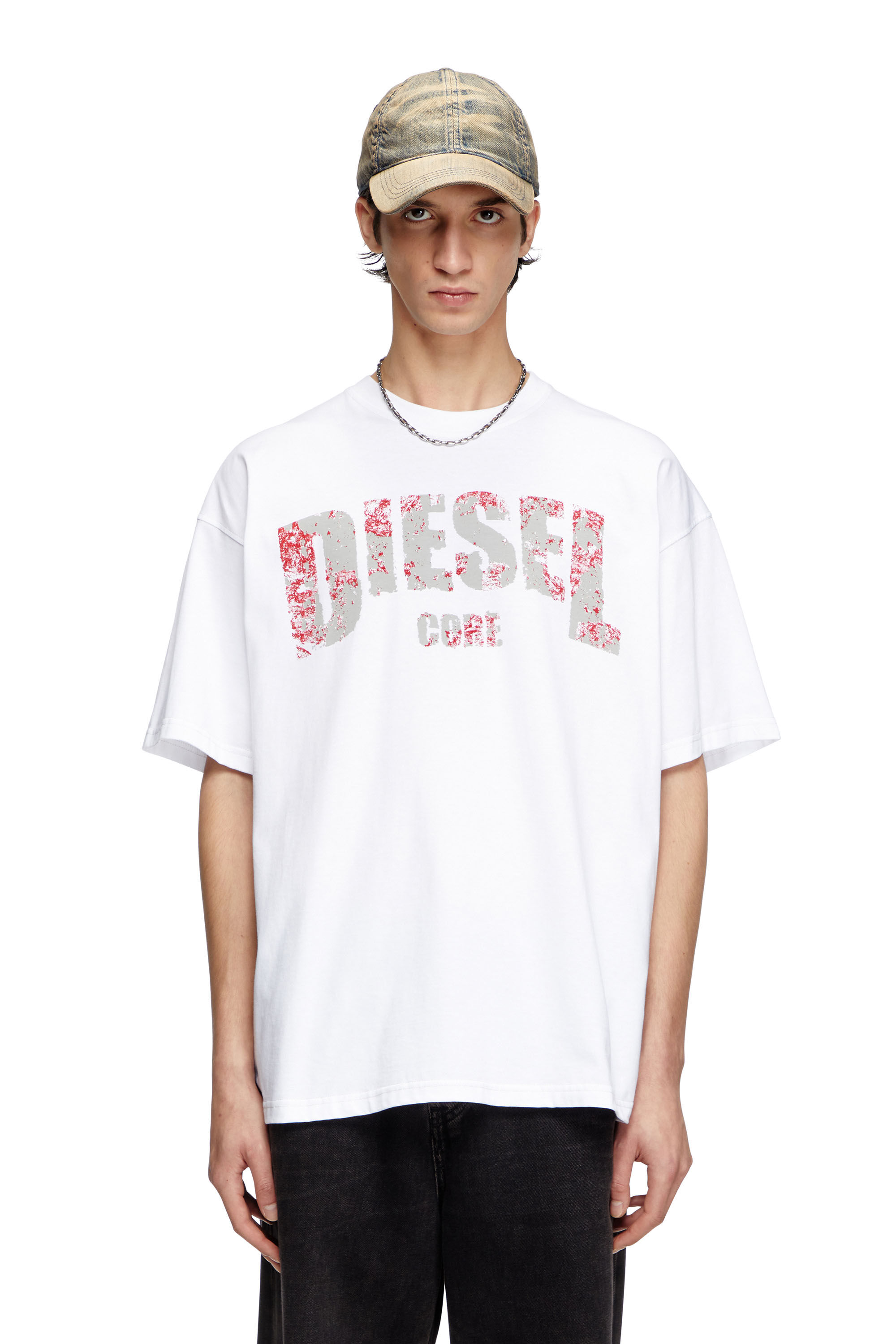 Diesel - T-ADJUST-R25, Herren T-Shirt mit Diesel Core-Print in Weiß - 3