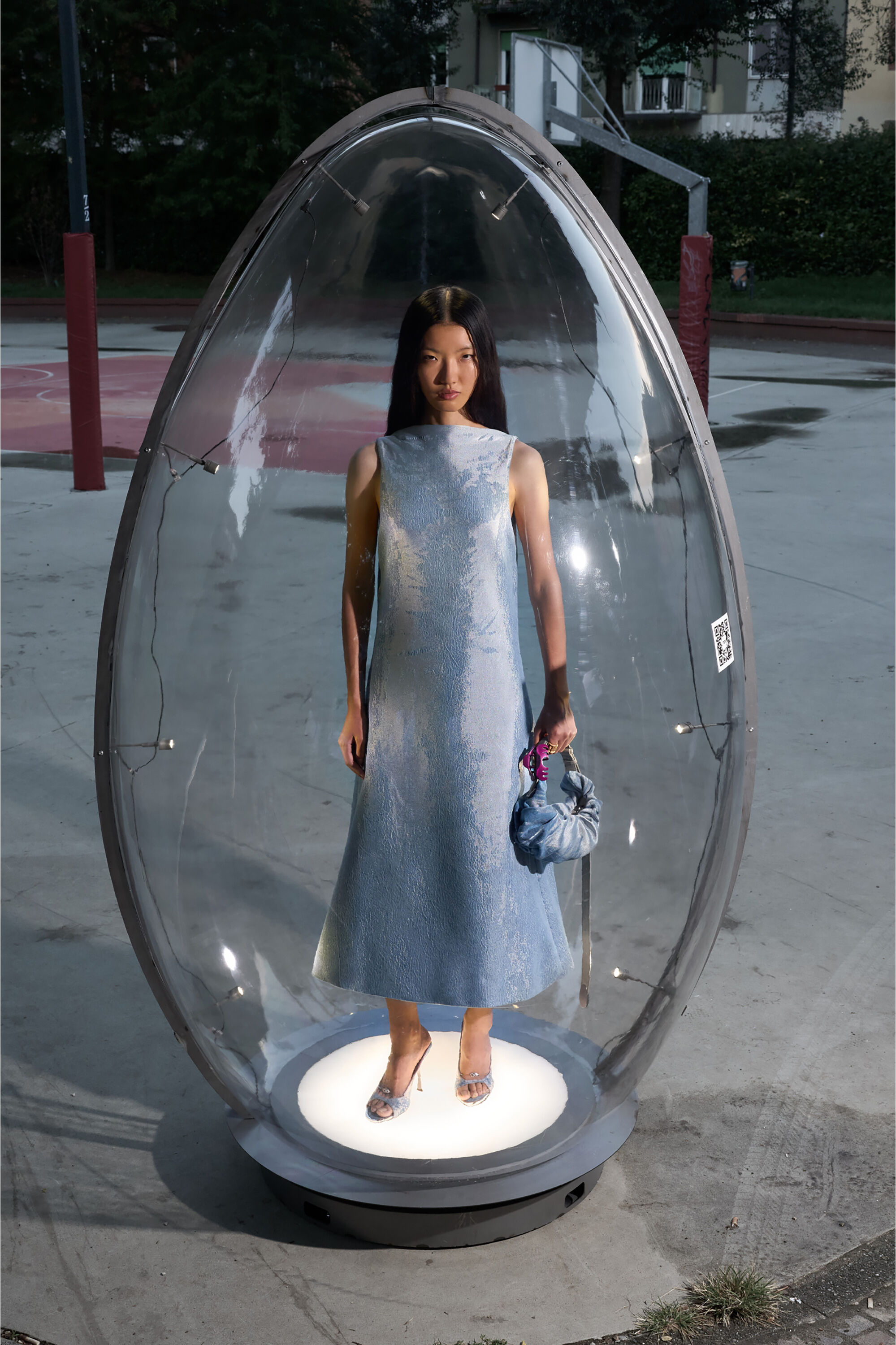 Diesel - GRAB-D HOBO S, Damen Grab-D-Scrunched Hobo-Tasche aus Satin-Denim in Blau - 6