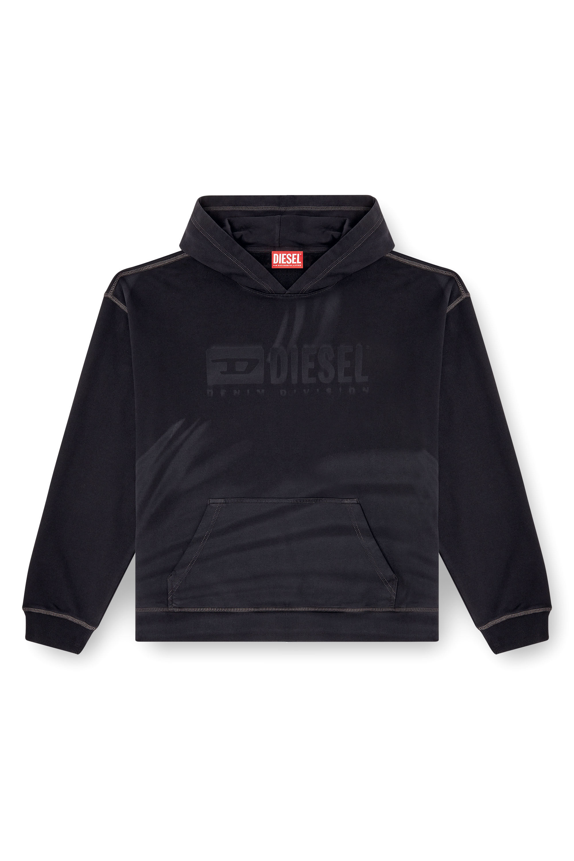 Diesel - S-BOXT-HOOD-R9, Man's Laser-faded logo hoodie in Black - 2