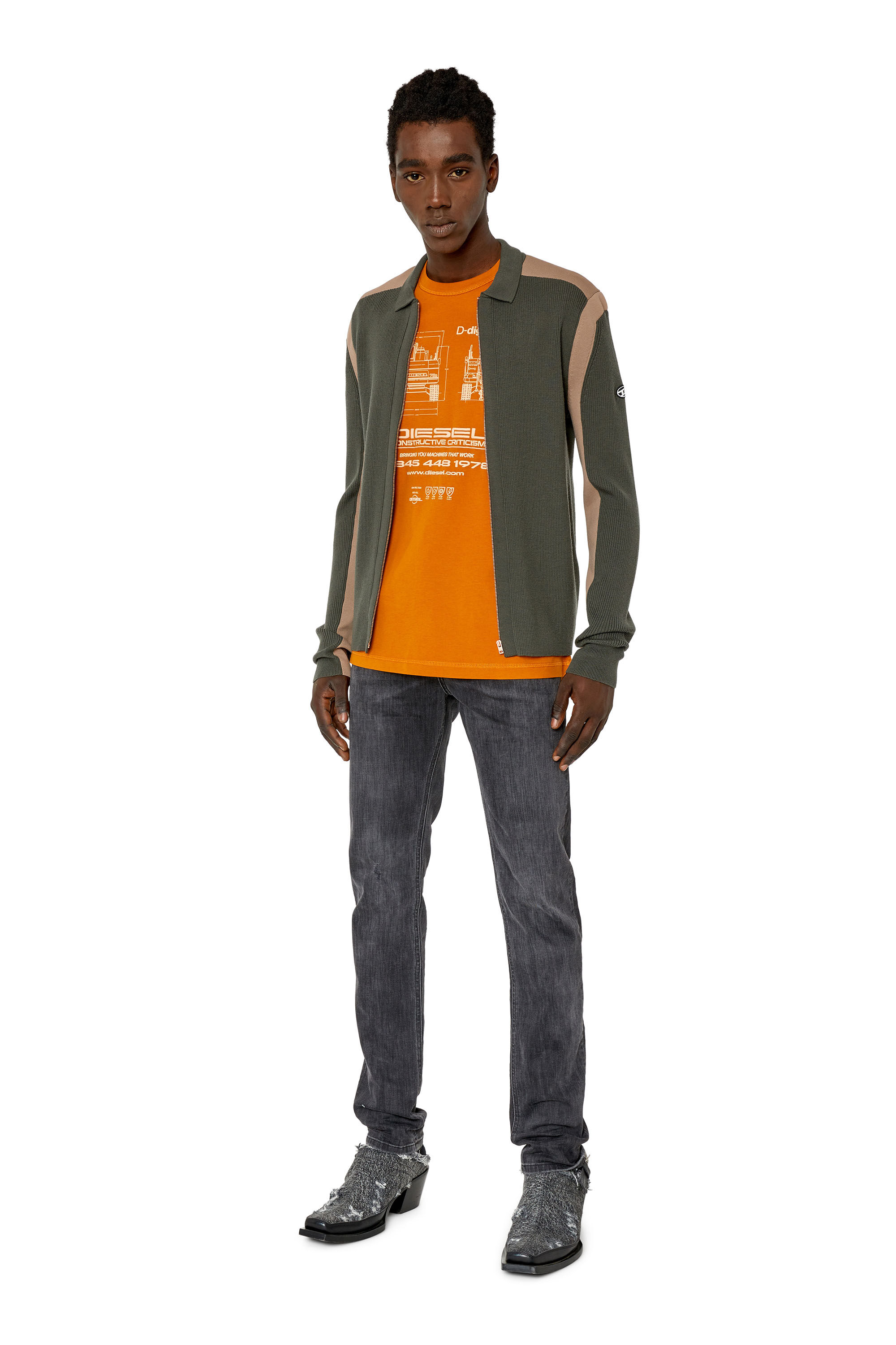 Diesel - 1979 Sleenker 0TFAR Skinny Jeans, Schwarz/Dunkelgrau - Image 1