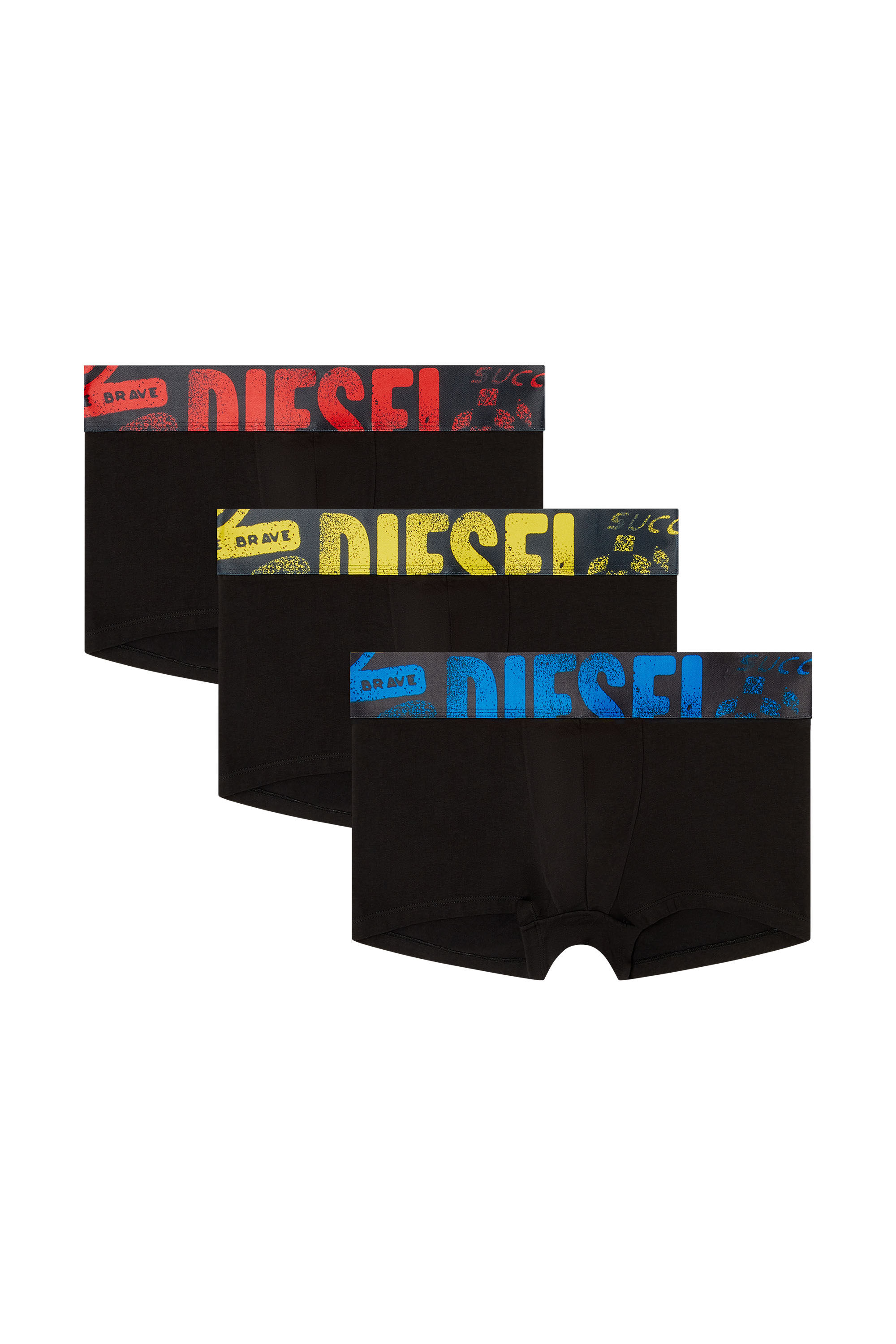 Diesel - UMBX-DAMIENTHREEPACK-5.5EL, Herren 3er-Pack Trunks mit mehrfarbigem Logo in Bunt/Schwarz - 2