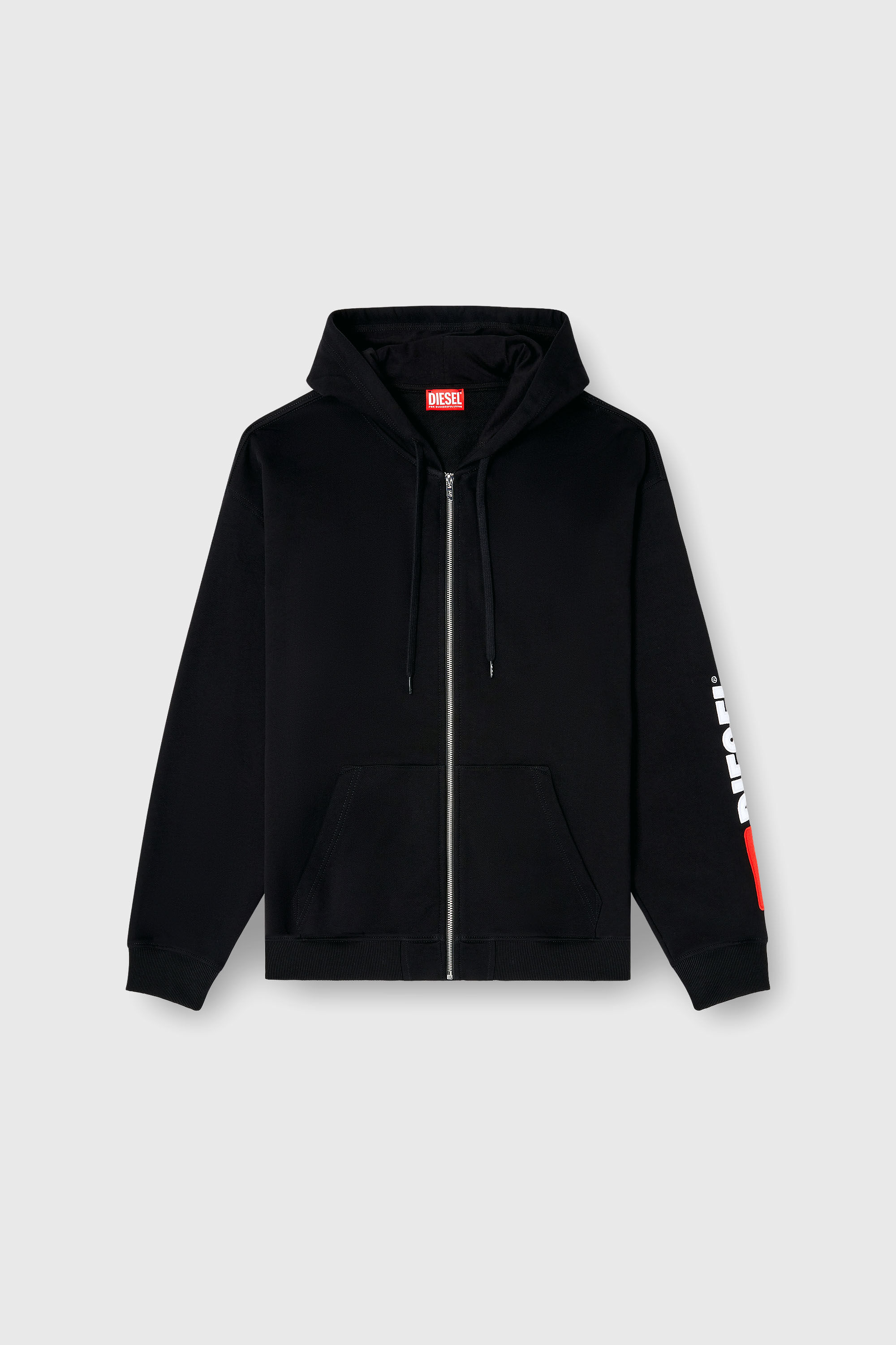 Diesel - S-BOXT-ZIP-HOOD-DIV, Herren Hoodie mit Logo-Patch-Stickerei in Schwarz - 2