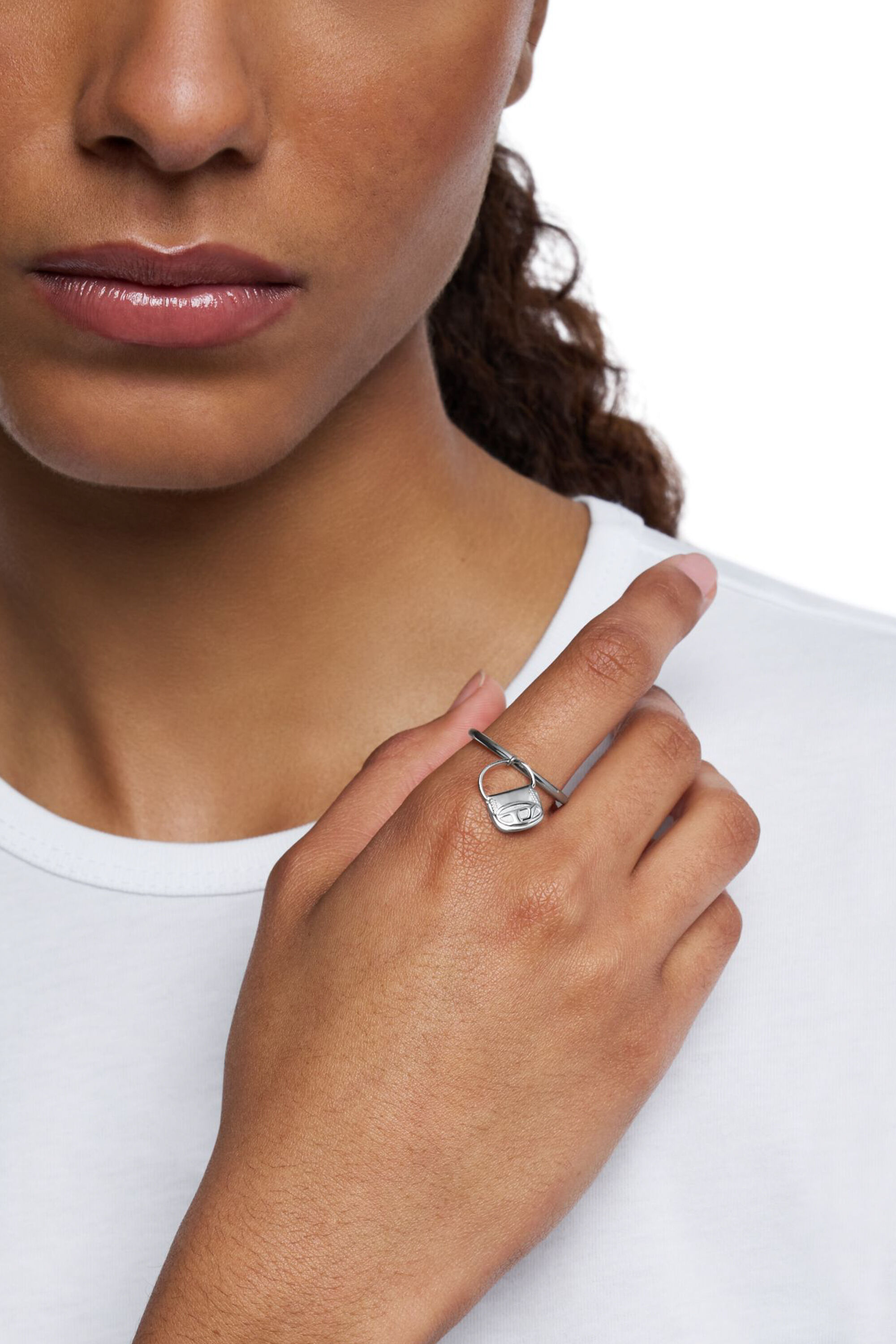 Diesel - DX1619040 JEWELLERY, Unisex Ring mit 1DR-Taschenanhänger aus Edelstahl in Silber - 3