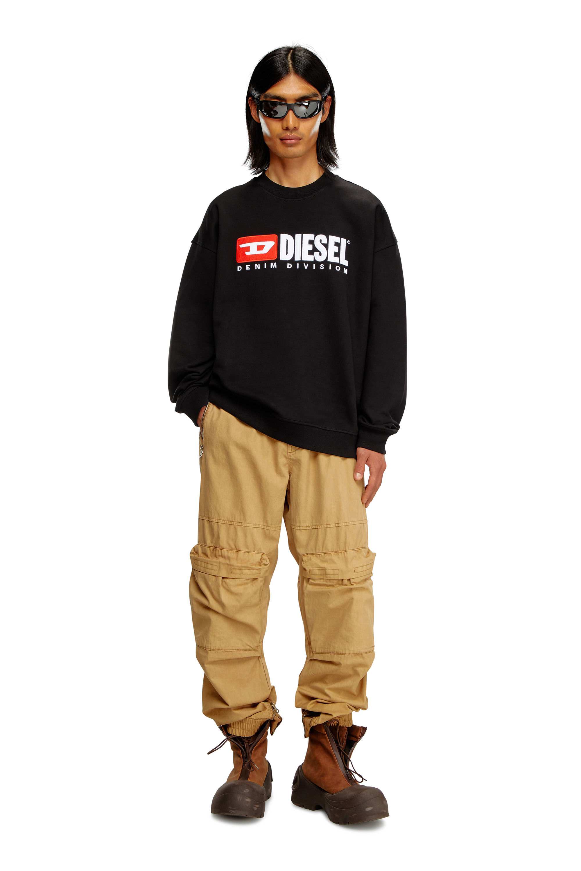 Diesel - S-BOXT-DIV, Herren Sweatshirt mit Denim Division-Logo in Schwarz - 1