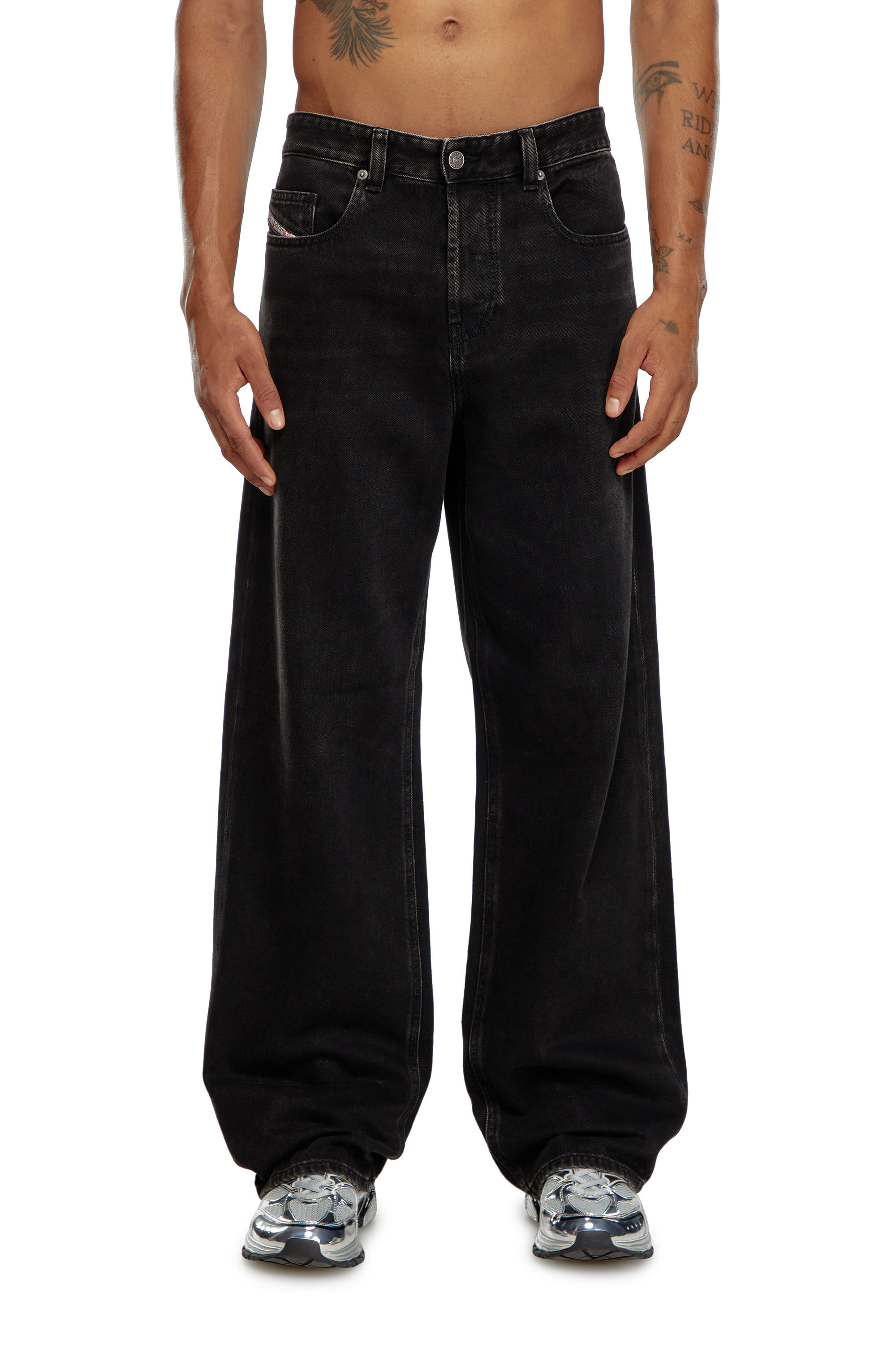 Diesel - Herren Relaxed Jeans 2001 D-Macro 09I35, Schwarz/Dunkelgrau - 3