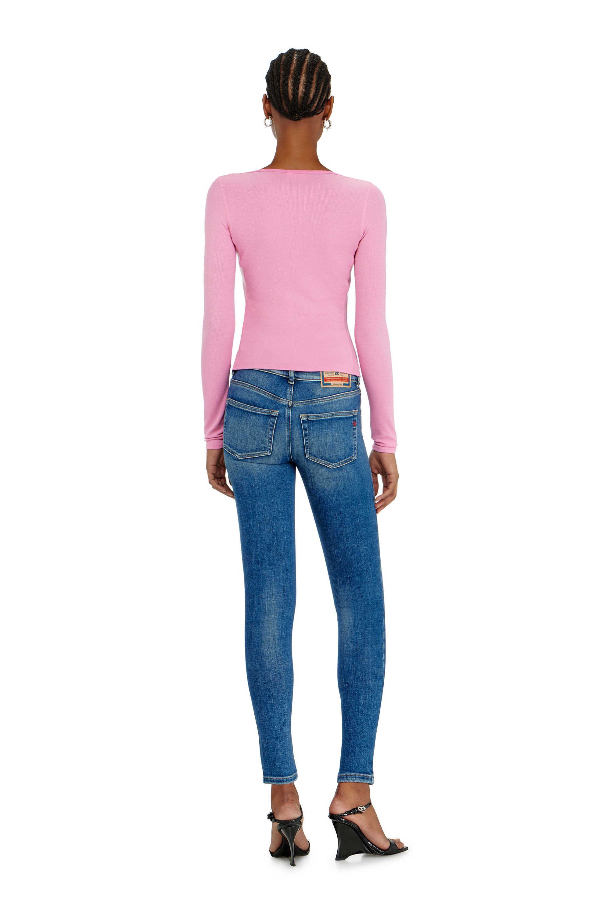 Diesel - Damen Skinny Jeans 2017 Slandy 09P71, Mittelblau - 3