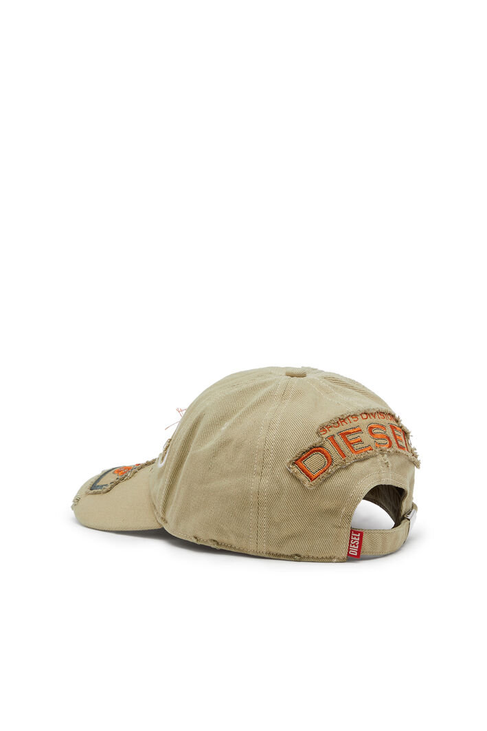 Diesel - C-BRAFF, Herren Basecap mit Strick-Aufnähern in Hellbraun - 3
