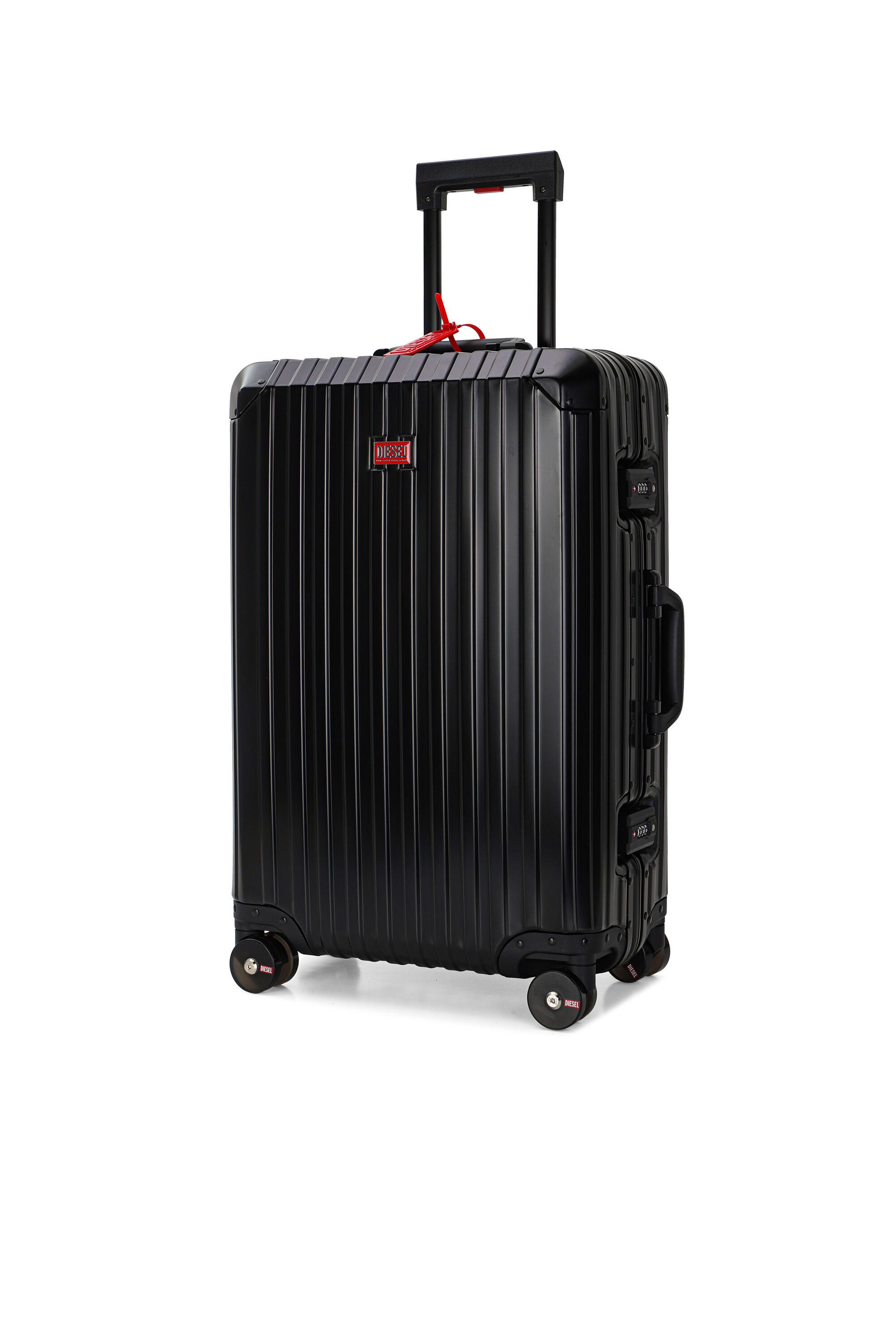 Diesel - DIESEL ALUMINUM TROLLEY- DSL002, Unisex Koffer aus Aluminium Gr&ouml;&szlig;e M in Schwarz - 5