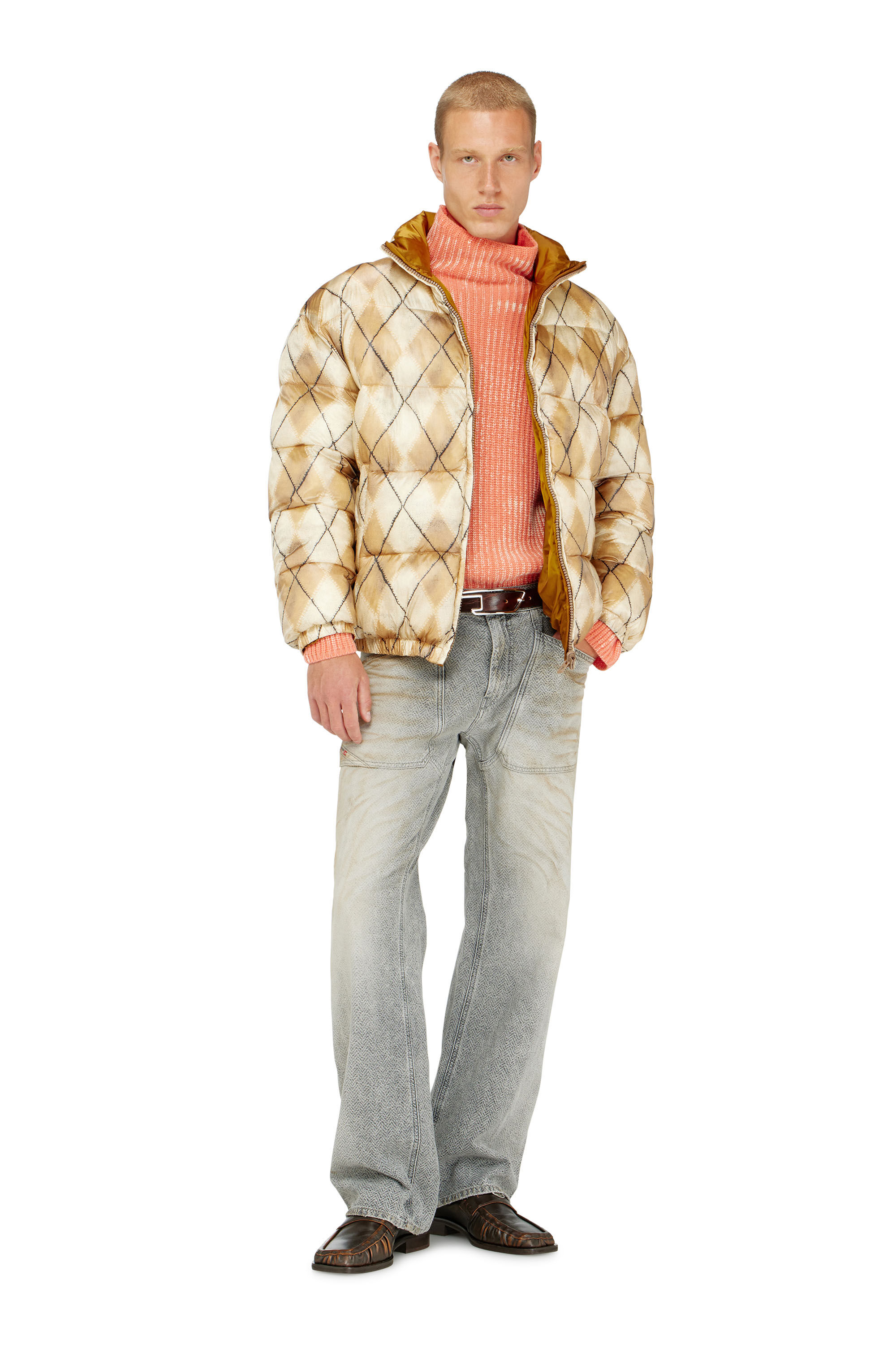 Diesel - W-BOURB-DLCK, Herren Wendbare Steppjacke mit argyle-print in null - 1