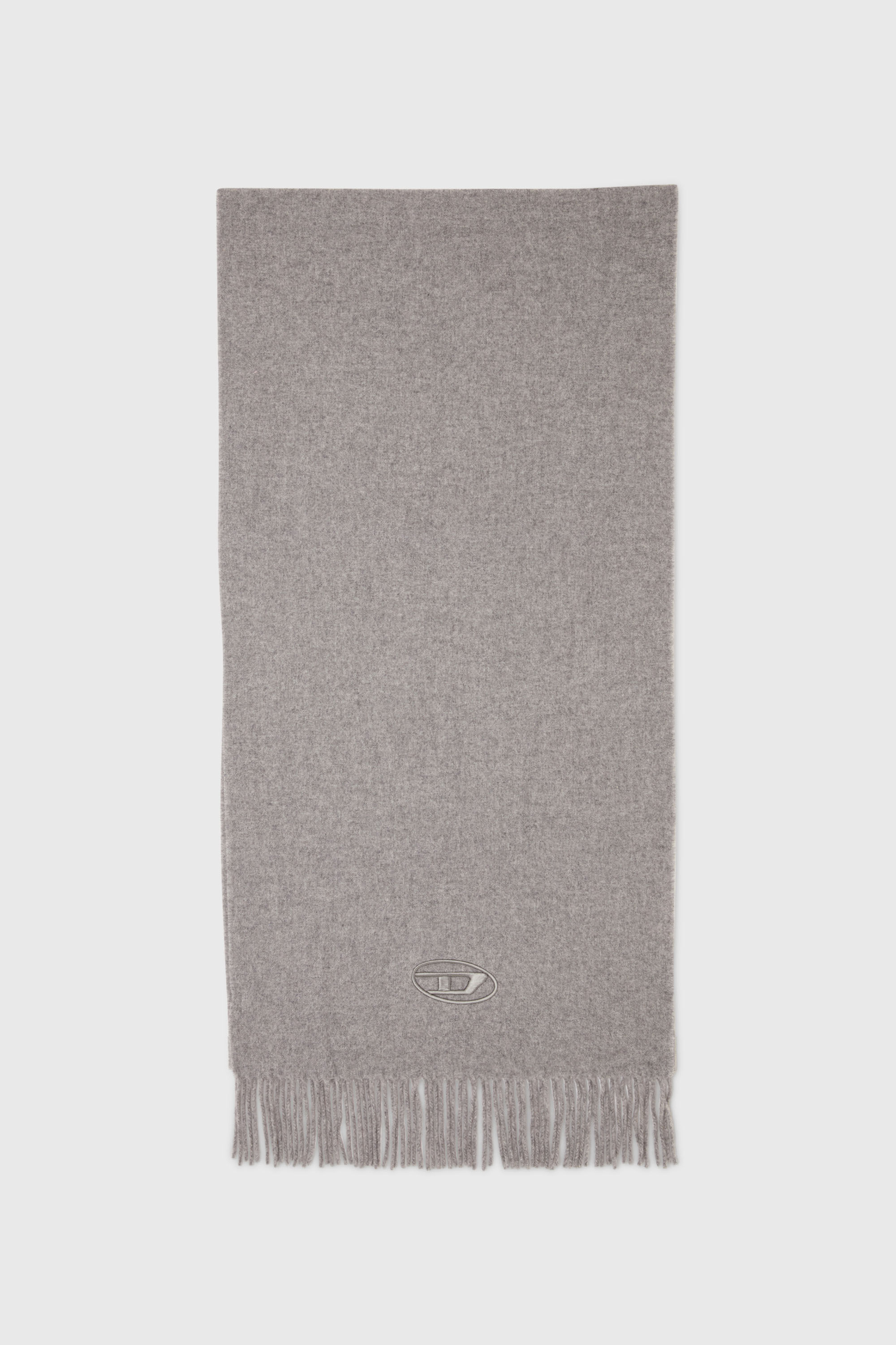 Diesel - S-IMON-D-LONG, Unisex Schal aus Wollmischung mit Fransenabschl&uuml;ssen in Grau - 1