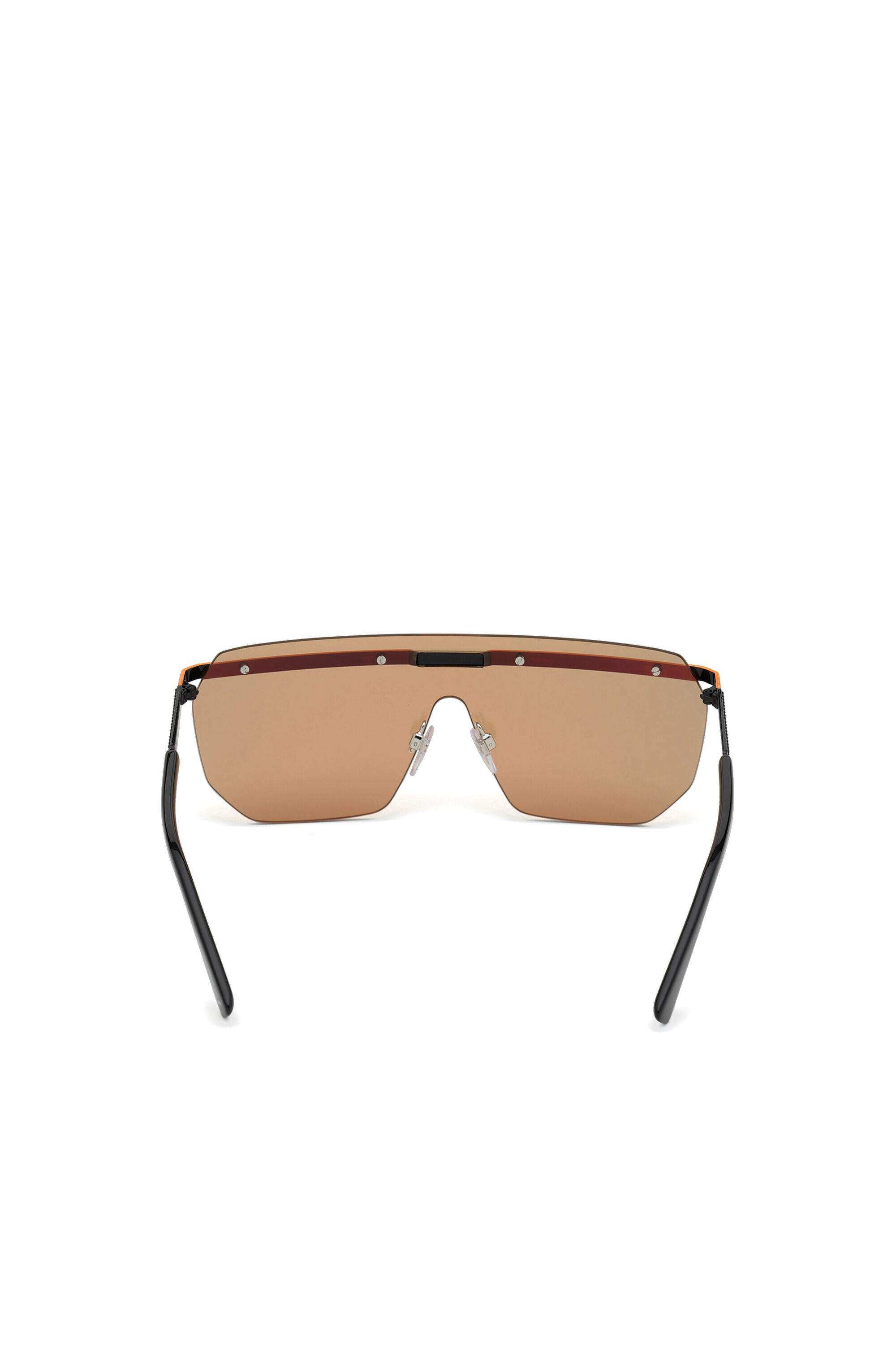 Diesel - DL0259, Unisex Unisex-Brille im umlaufenden Design mit Gläsern aus grob geschnittenem Nylon in Orange/Schwarz - 3