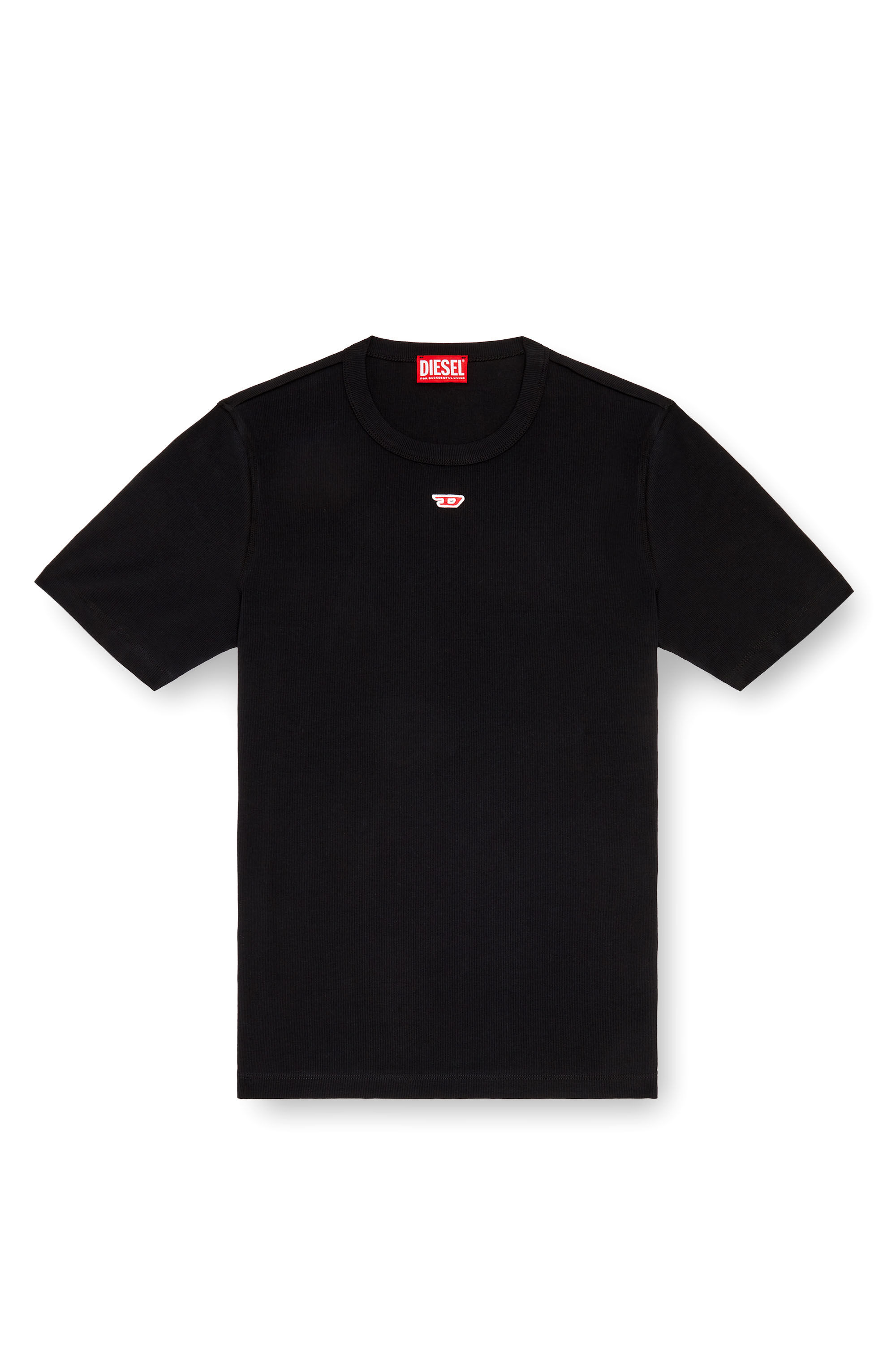 Diesel - D-RIBBER-N, Herren T-Shirt mit D-Patch in Schwarz - 2