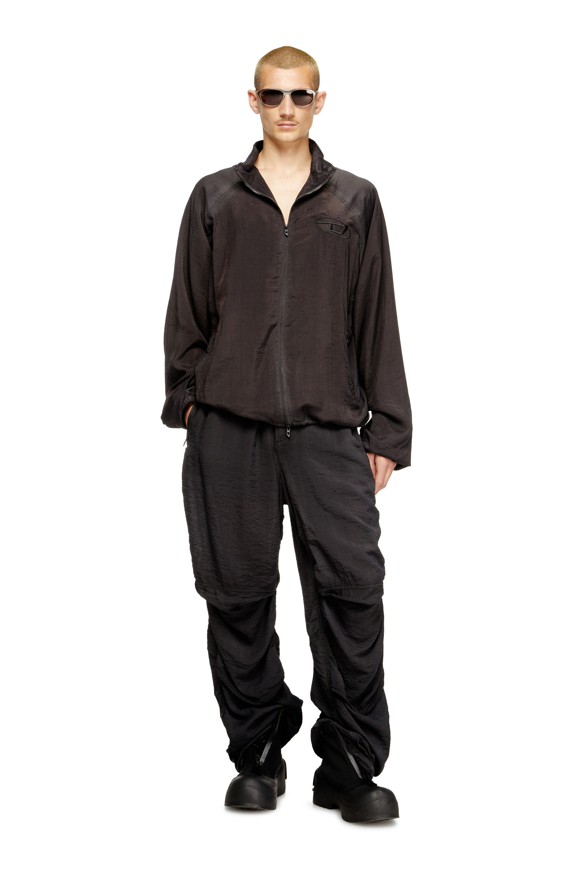 Diesel - J-HENRI-SOUVENIR, Herren Trackjacke im Souvenir-Stil mit Stickerei in Dunkelgrau - 1