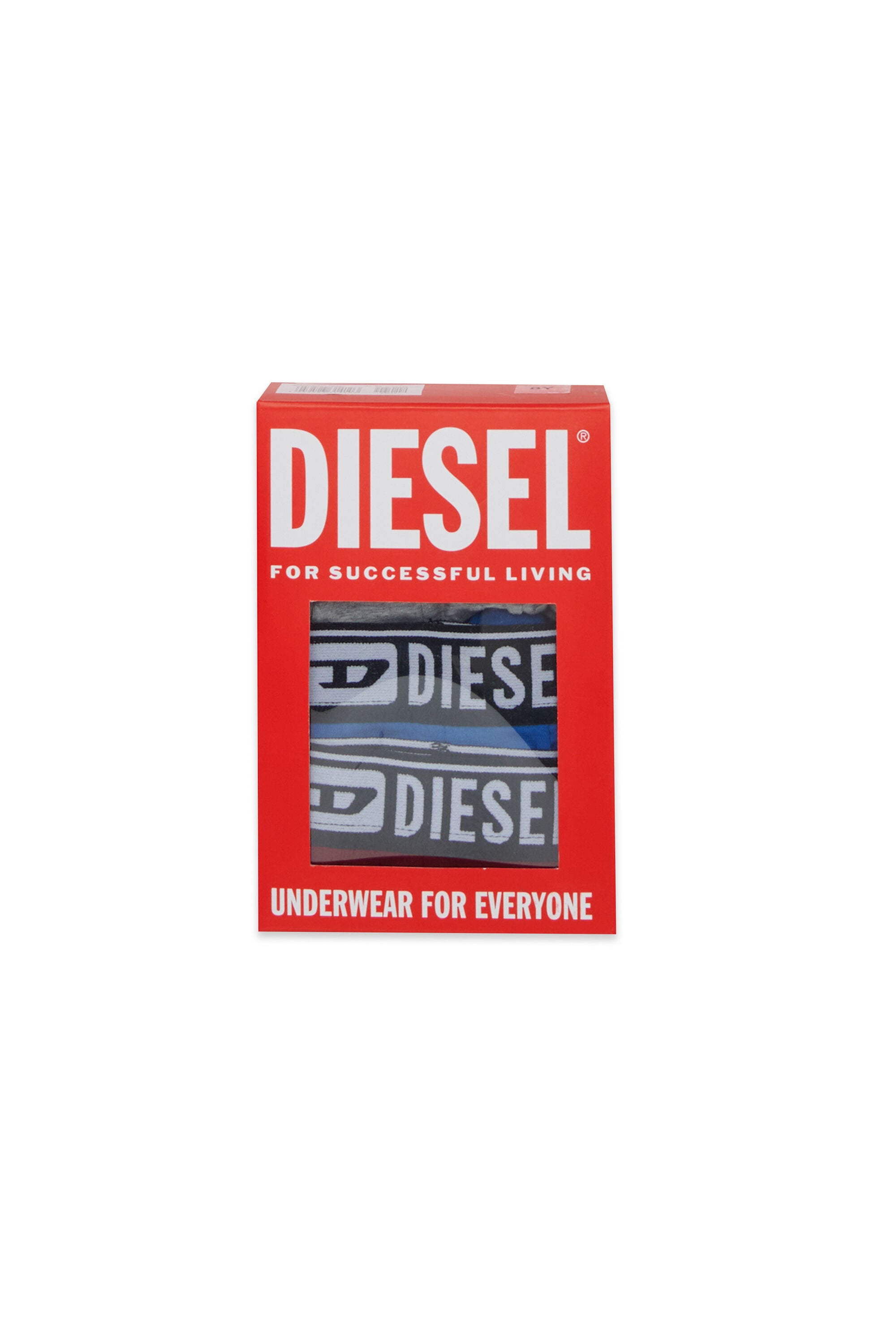 Diesel - UM-UGINTRIPACK-DD, Herren 3er-Pack Boxershorts aus stretch-baumwolle in Grau/Rot - 3