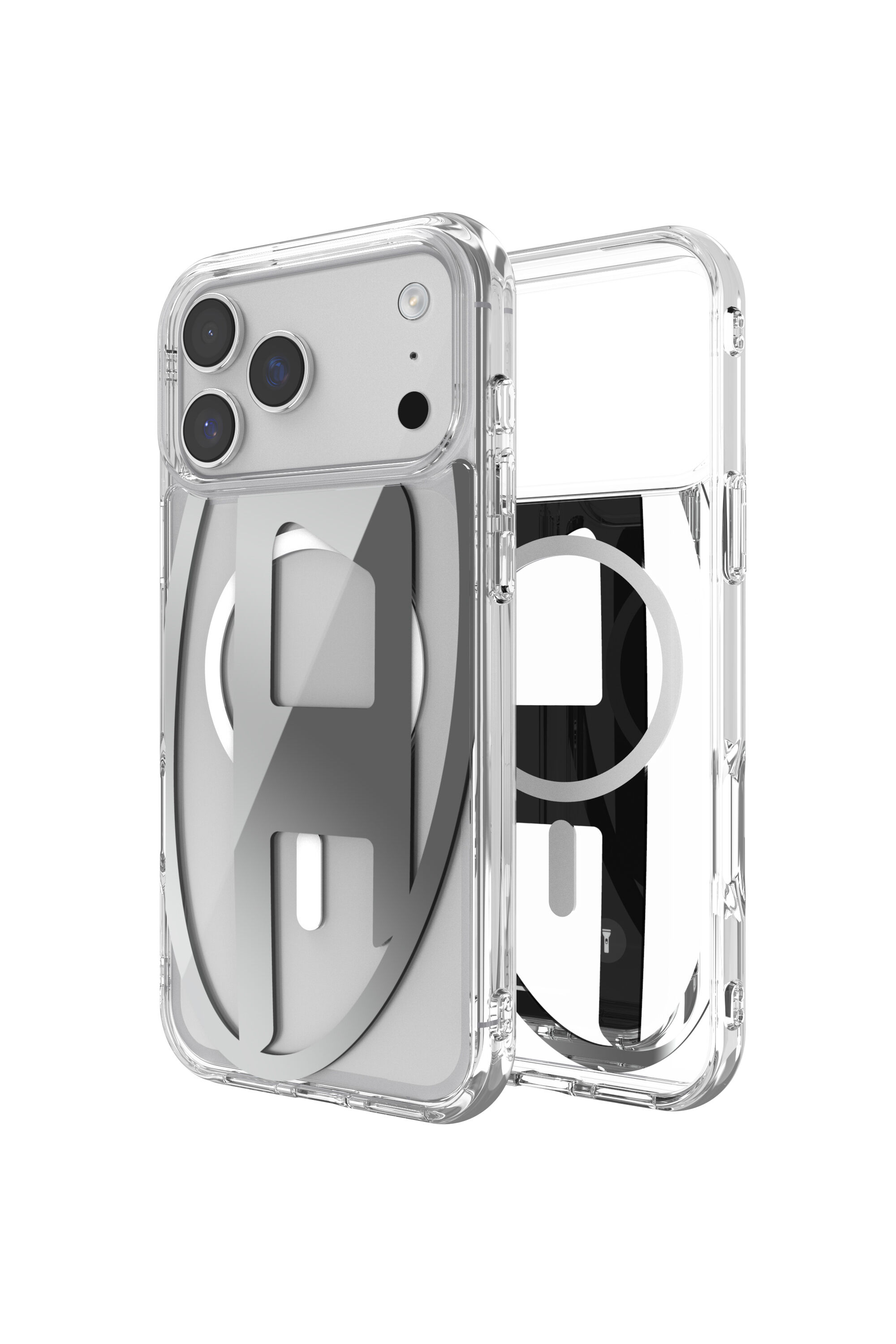 Diesel - 60414 AOP CASE, Unisex Oval D Metallic Case mit Magsafe für iPhone 17 Pro Max in Grau - 1