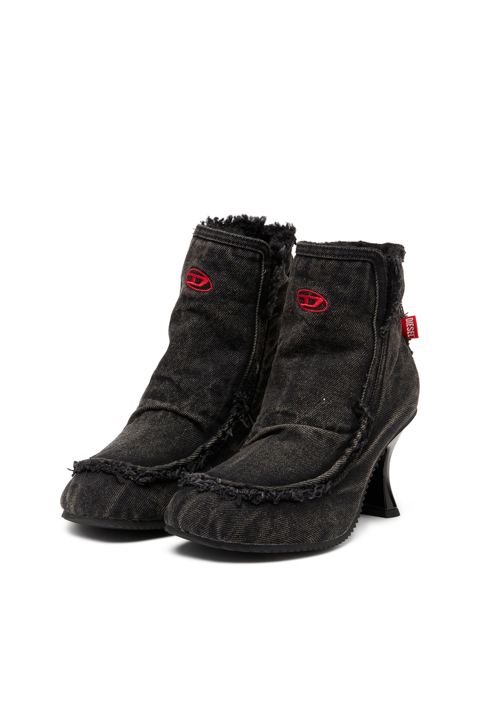 Diesel - D-WOODSTOCK HEEL AB, Damen D-Woodstock - Stiefel aus Denim mit Absatz in Schwarz - 9