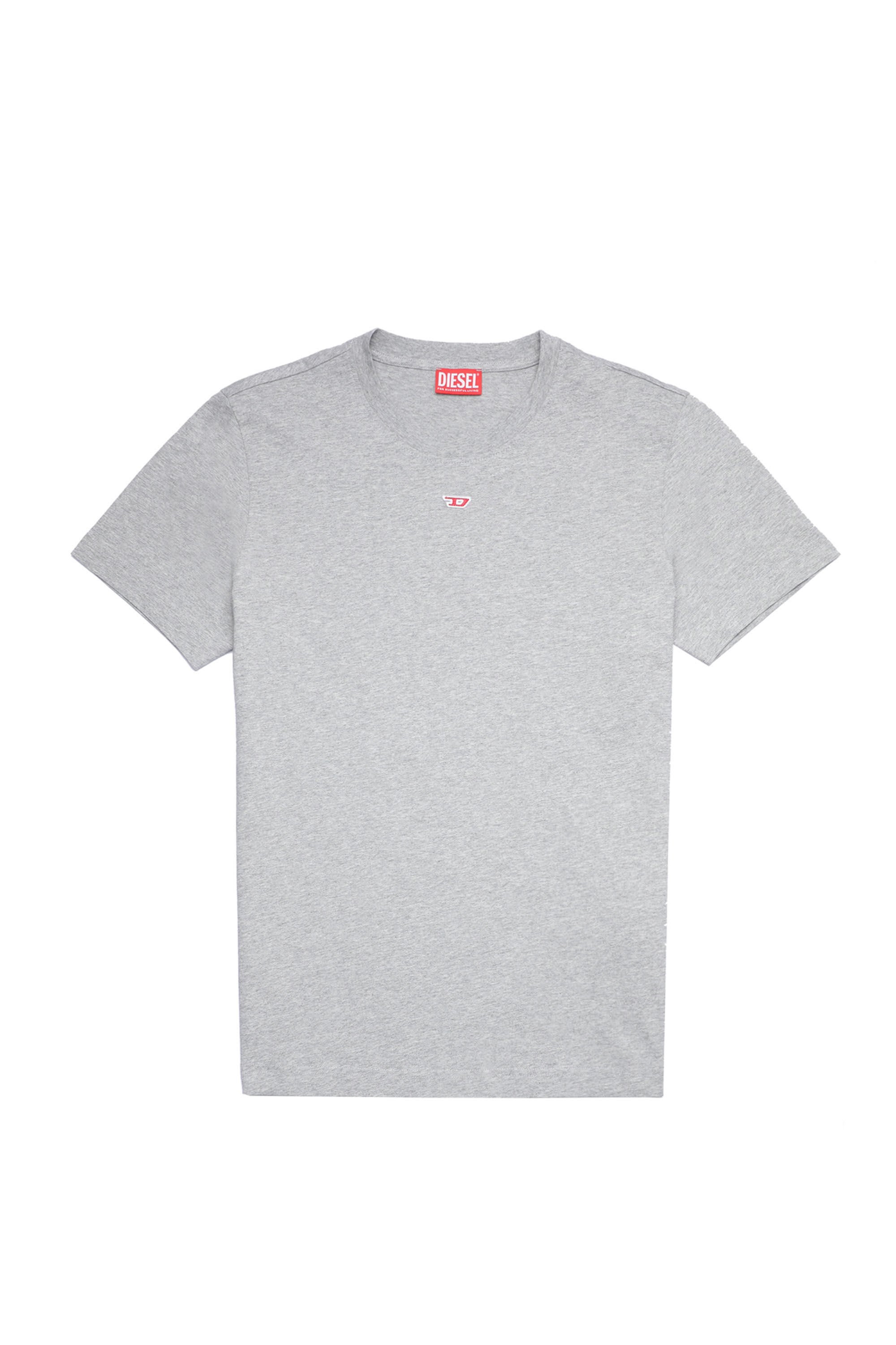Diesel - T-DIEGOR-D, Man T-shirt with D patch in Grey - Image 2