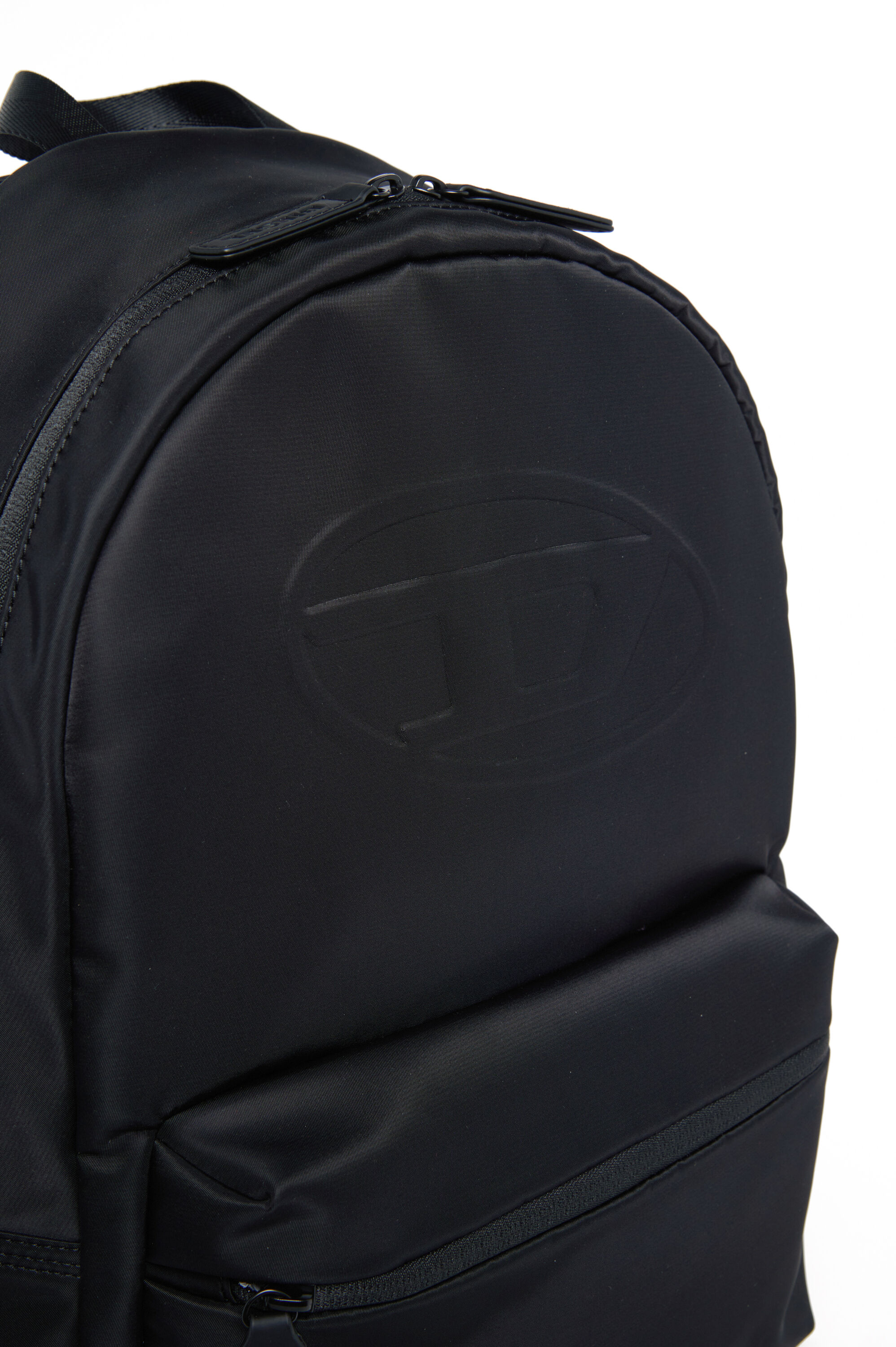 Diesel - WOVAL, Unisex Rucksack aus Nylon mit geprägtem Oval D in Schwarz - 4