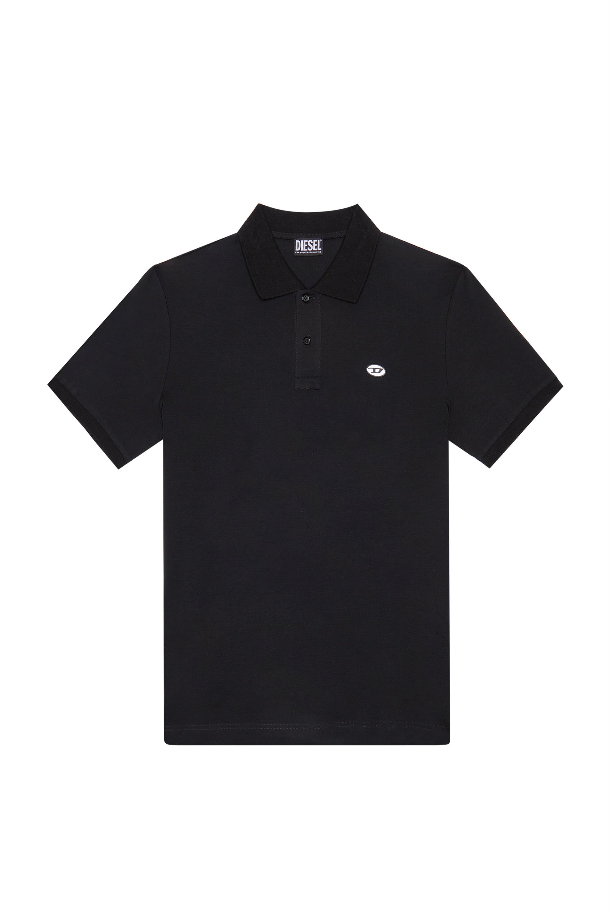 Diesel - T-SMITH-DOVAL-PJ, Man Polo shirt with oval D patch in Black - Image 2