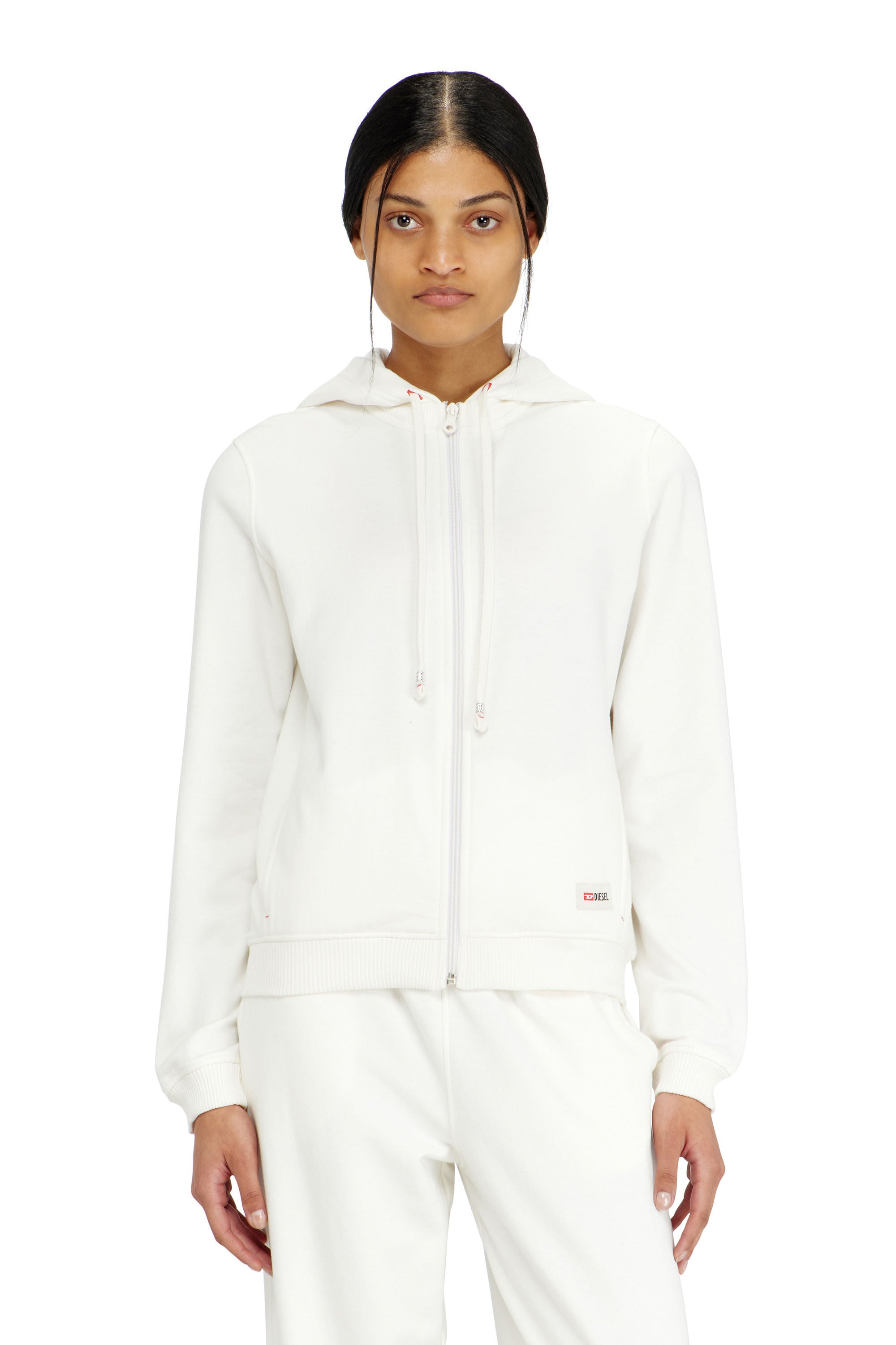 Diesel - HARRIET-D-CORE, Damen Kapuzenpullover aus aufgerauter Baumwollmischung in Wei&szlig; - 3