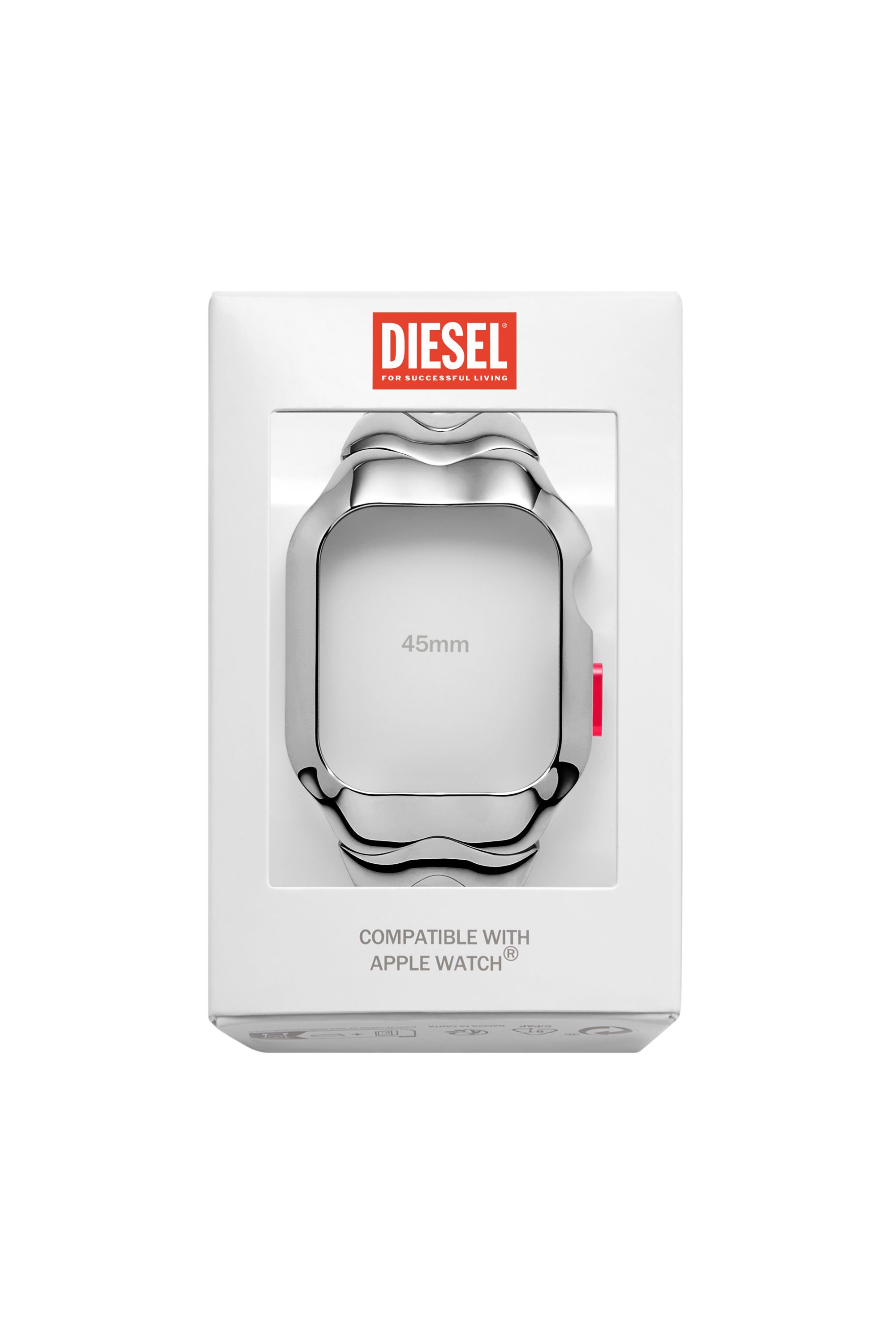Diesel - DSS0024, Unisex Unibody-Band aus Edelstahl für Apple Watch®, 45 mm in Silber - 2