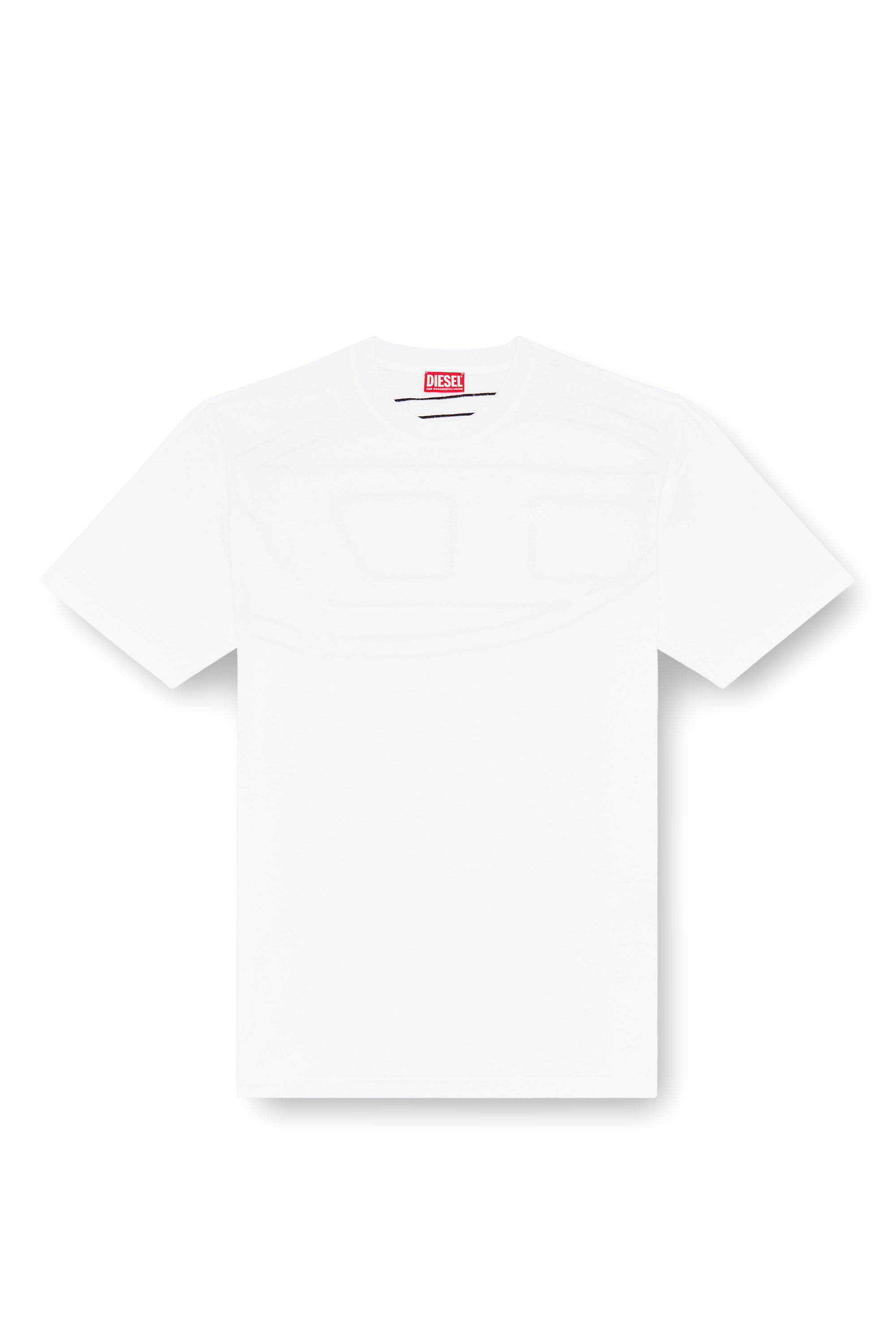 Diesel - T-BOGGY-MEGOVAL-D, Herren T-Shirt mit gro&szlig;er Oval D-Stickerei in Wei&szlig; - 2