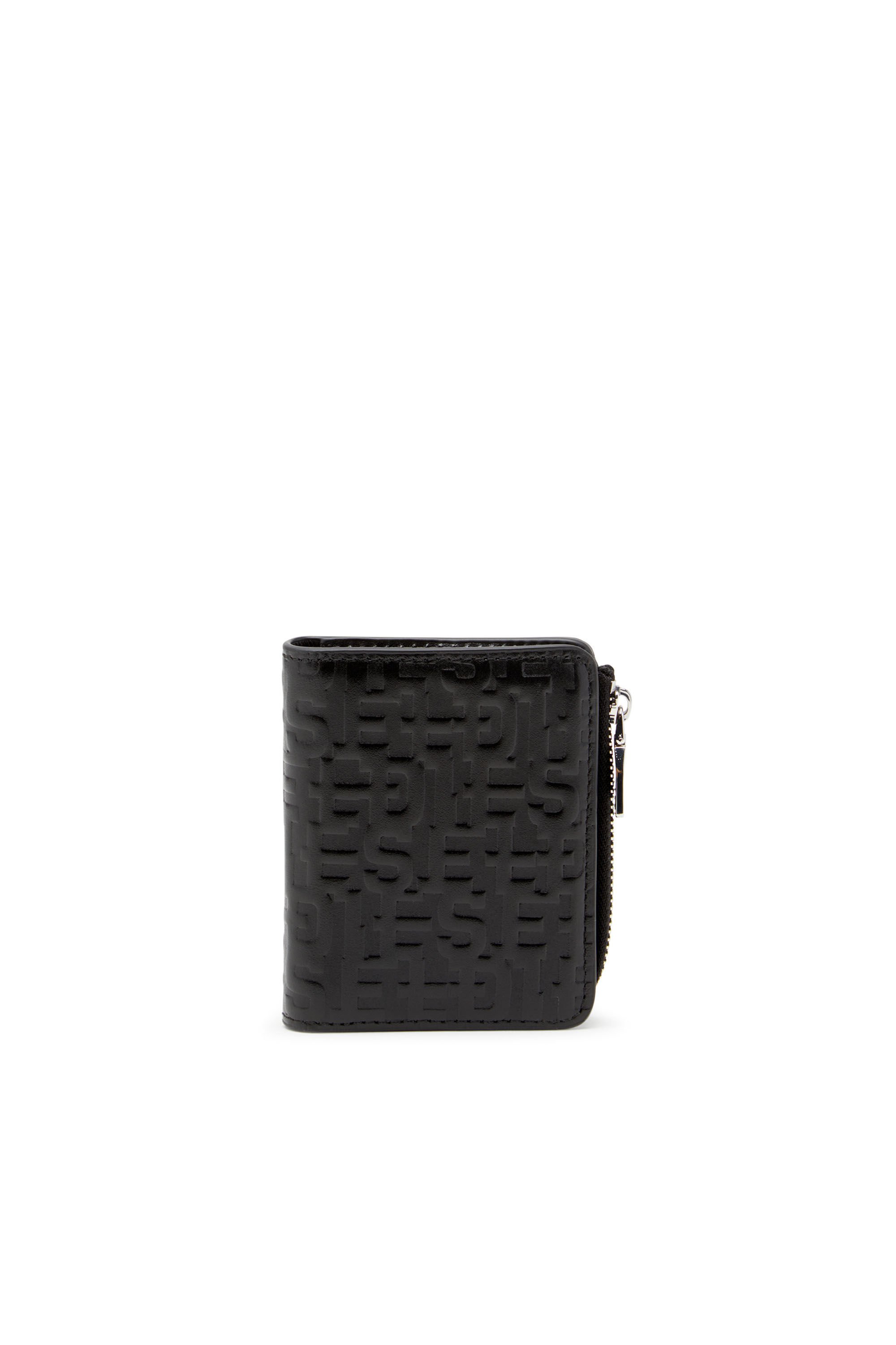 Diesel - PC MONOGRAM CARD HOLDER ZIP L, Schwarz - Image 1