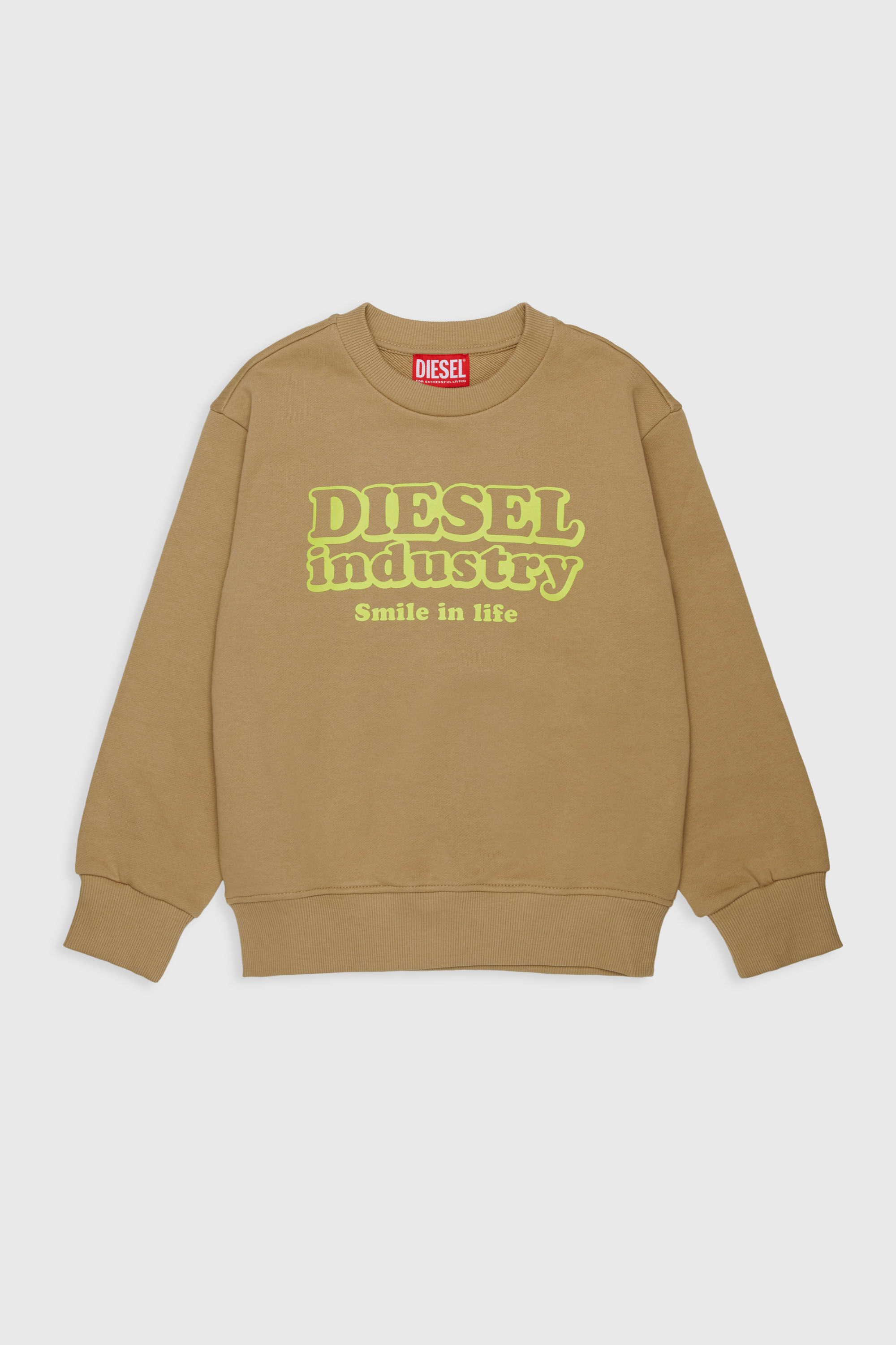 Diesel - SLODIM OVER, Herren Sweatshirt mit Diesel Industry Print in Braun - 1