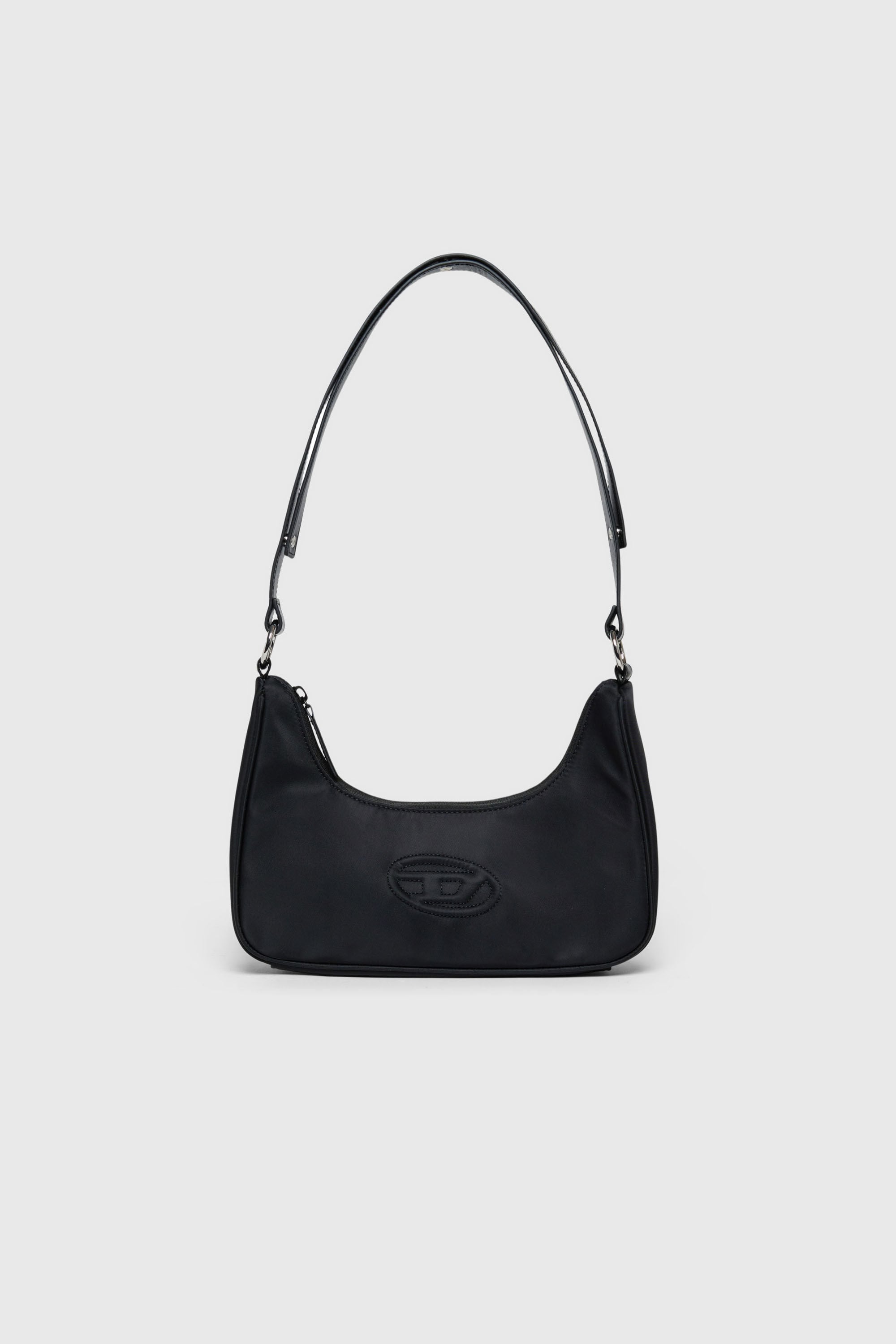 Diesel - WUNSY, Damen WUNSY - Nylon-Umh&auml;ngetasche mit Oval D Logo in Schwarz - 1