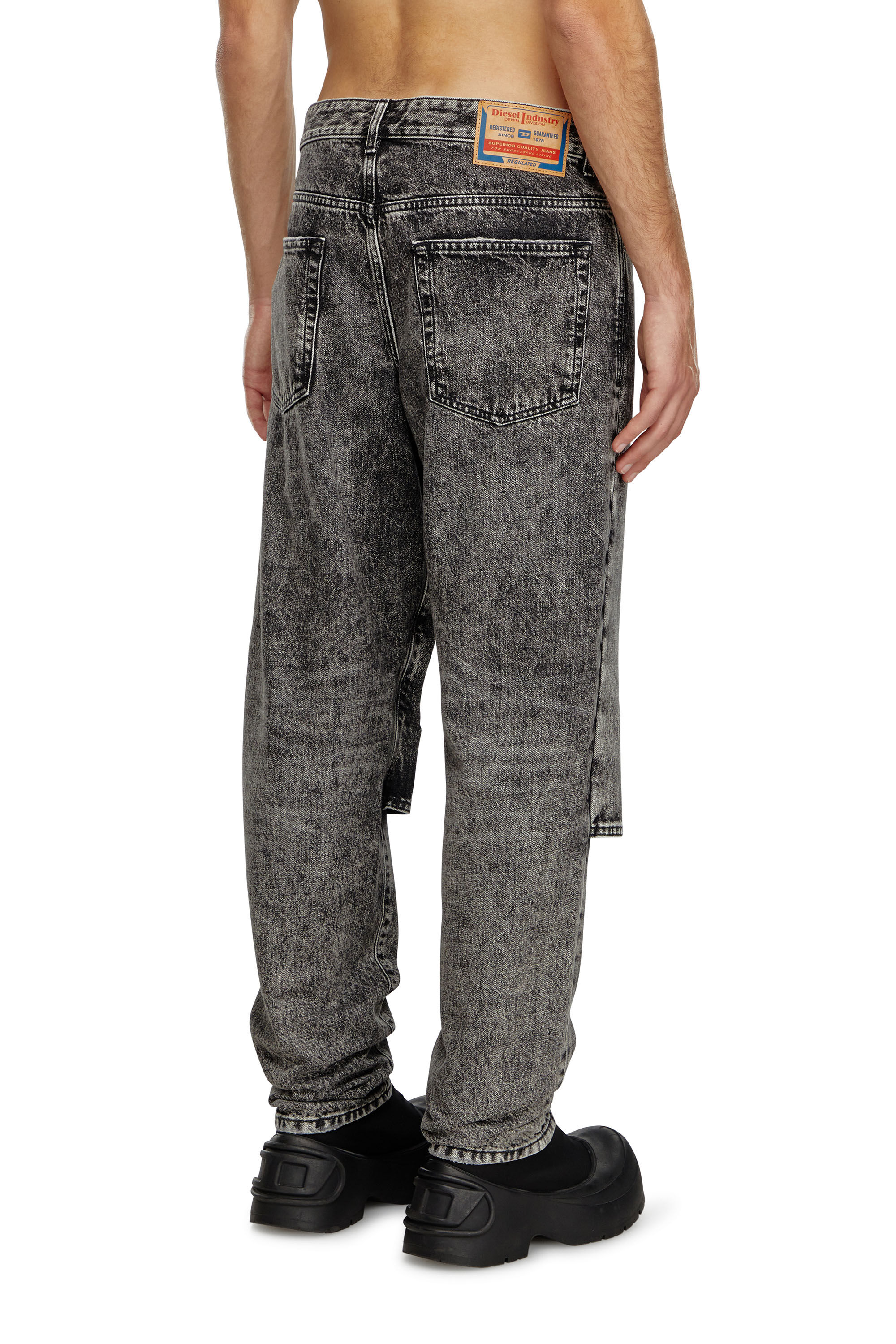 Diesel - Herren Regular Jeans D-Malon 0CBDE, Schwarz/Dunkelgrau - 4