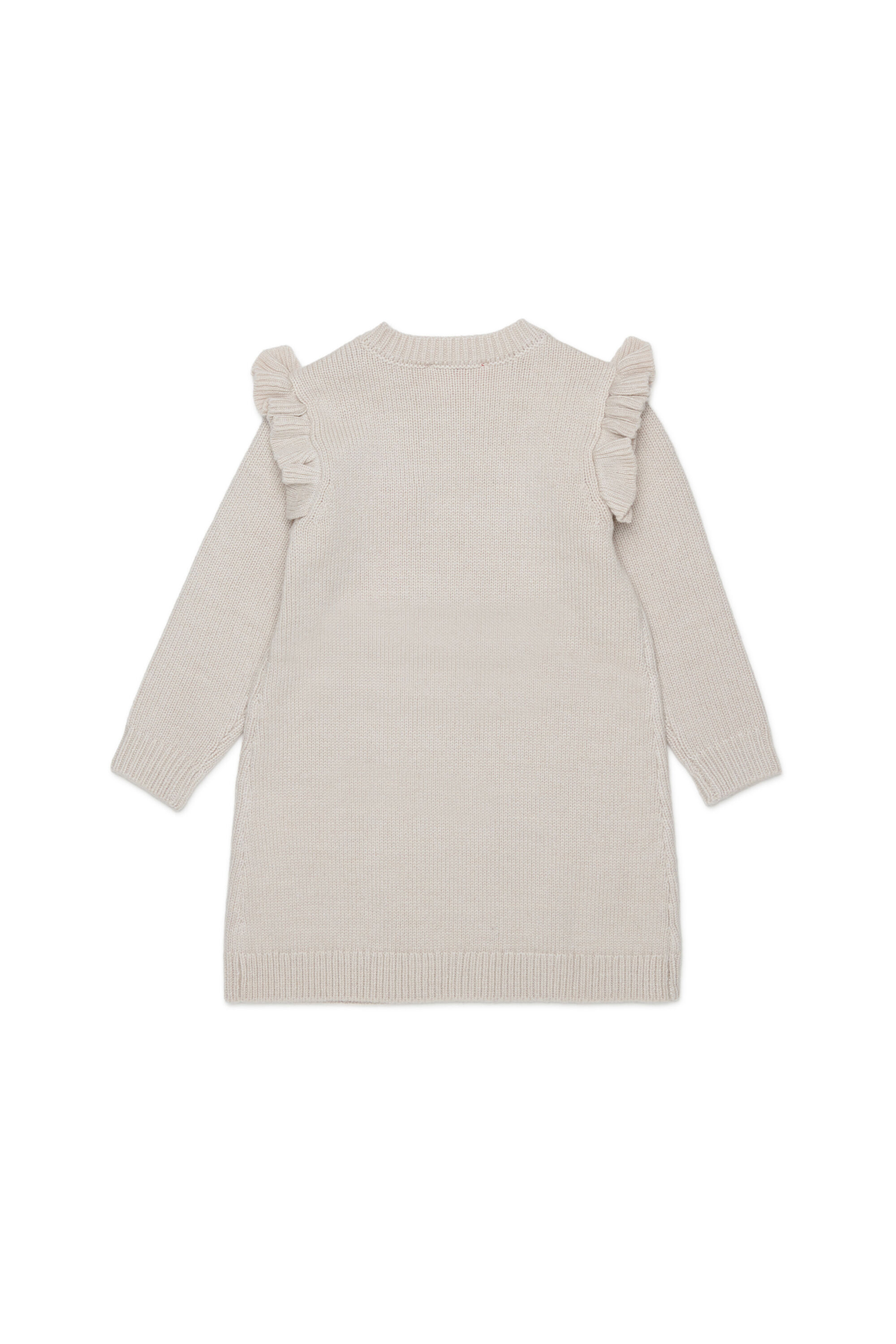 Diesel - DSCALOB, Damen Kaschmir-angereichertes R&uuml;schen-Strickkleid in Wei&szlig; - 2