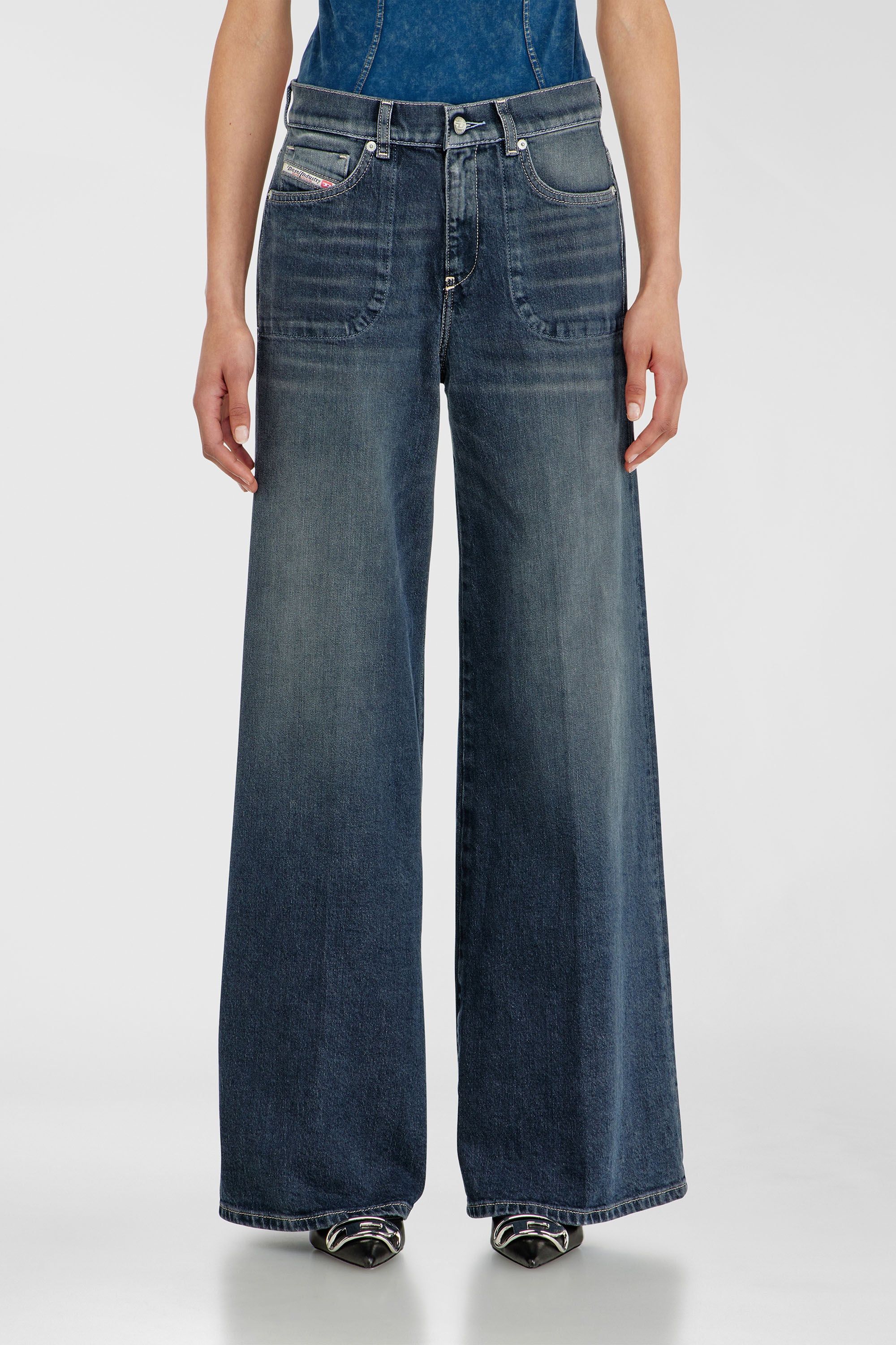 Diesel - Woman's Flare Jeans 1978 D-Akemi 007EI, Dark Blue - 4