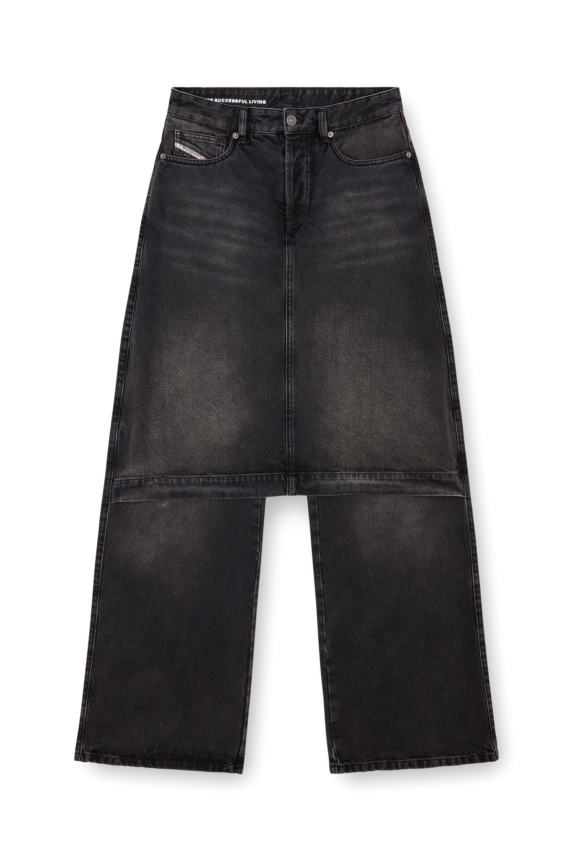 Diesel - Damen Straight Jeans D-Syren 0CBDG, Schwarz/Dunkelgrau - Image 2
